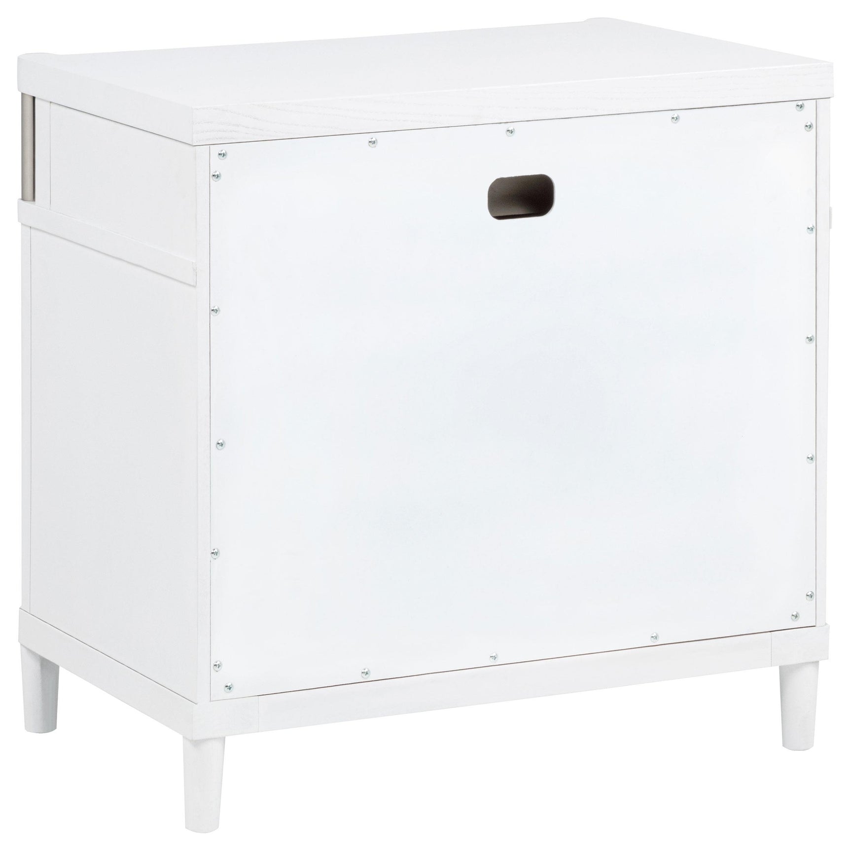 Gracemont white 3-drawer bedroom nightstand front view