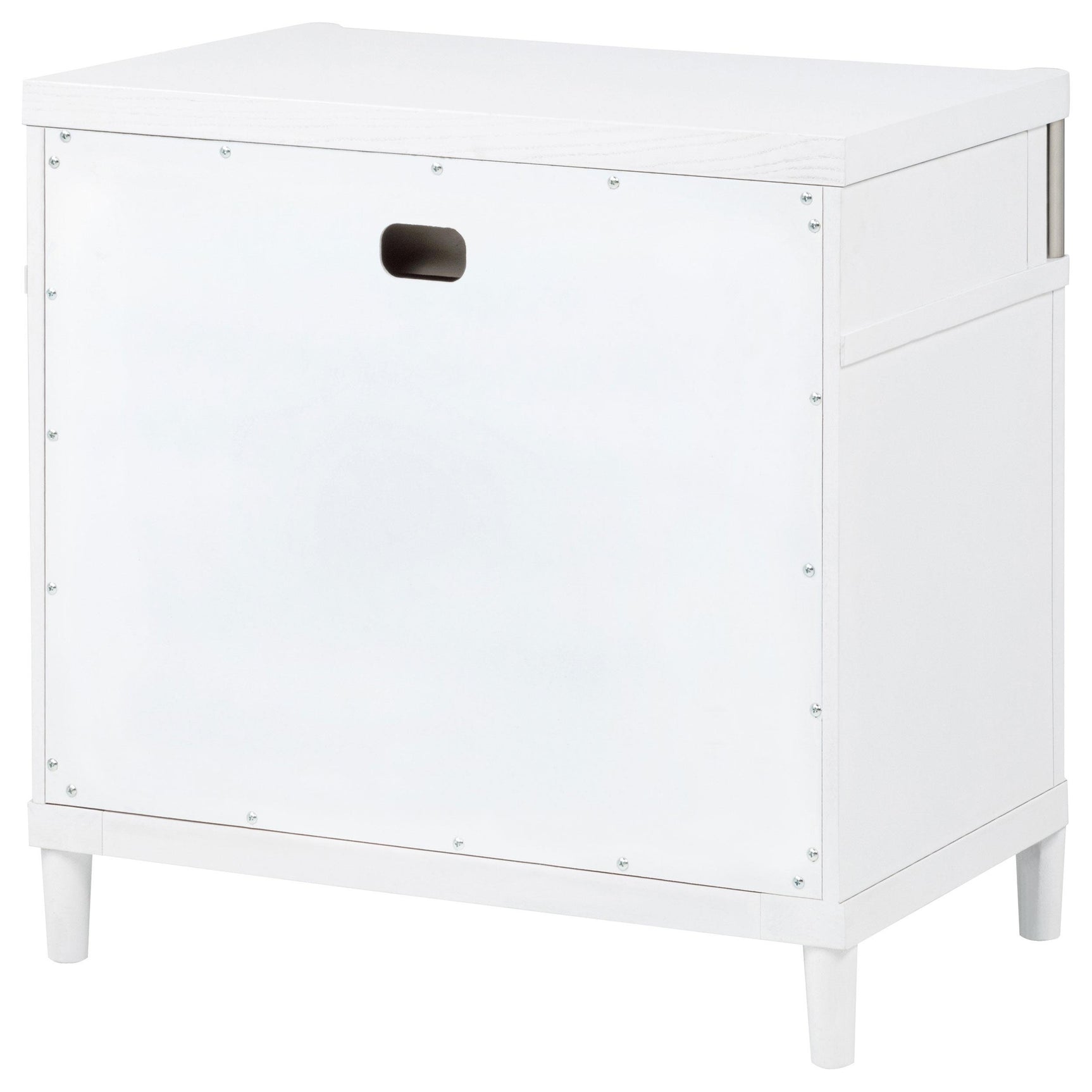 Gracemont white 3-drawer bedroom nightstand front view
