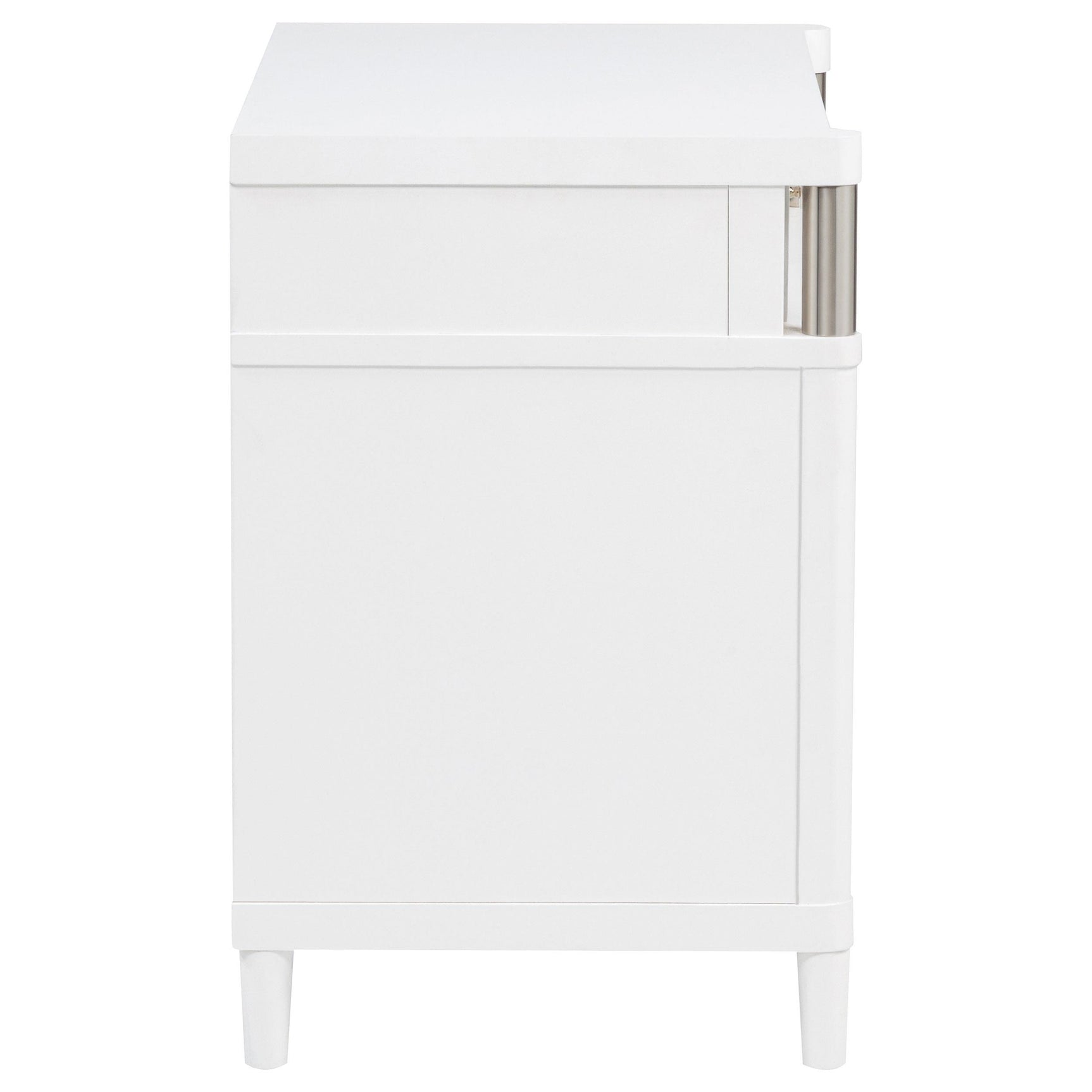 Gracemont white 3-drawer bedroom nightstand front view