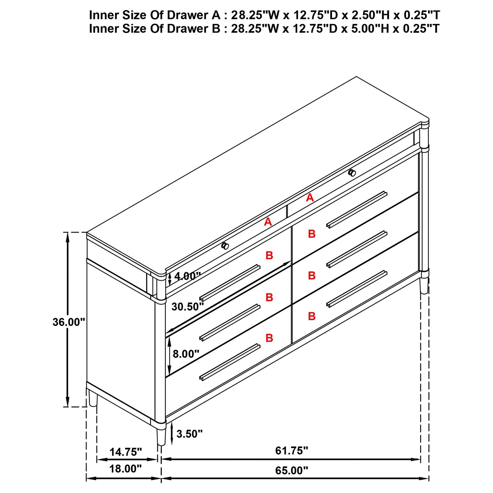 Gracemont dresser drawer separation