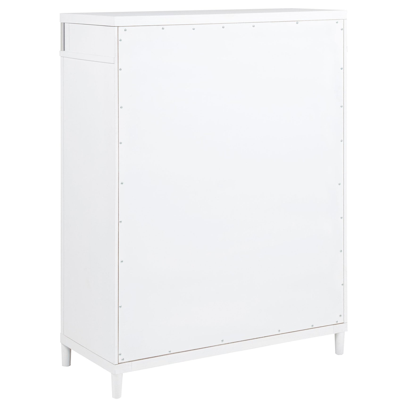 Gracemont 5-drawer bedroom chest in white, front view