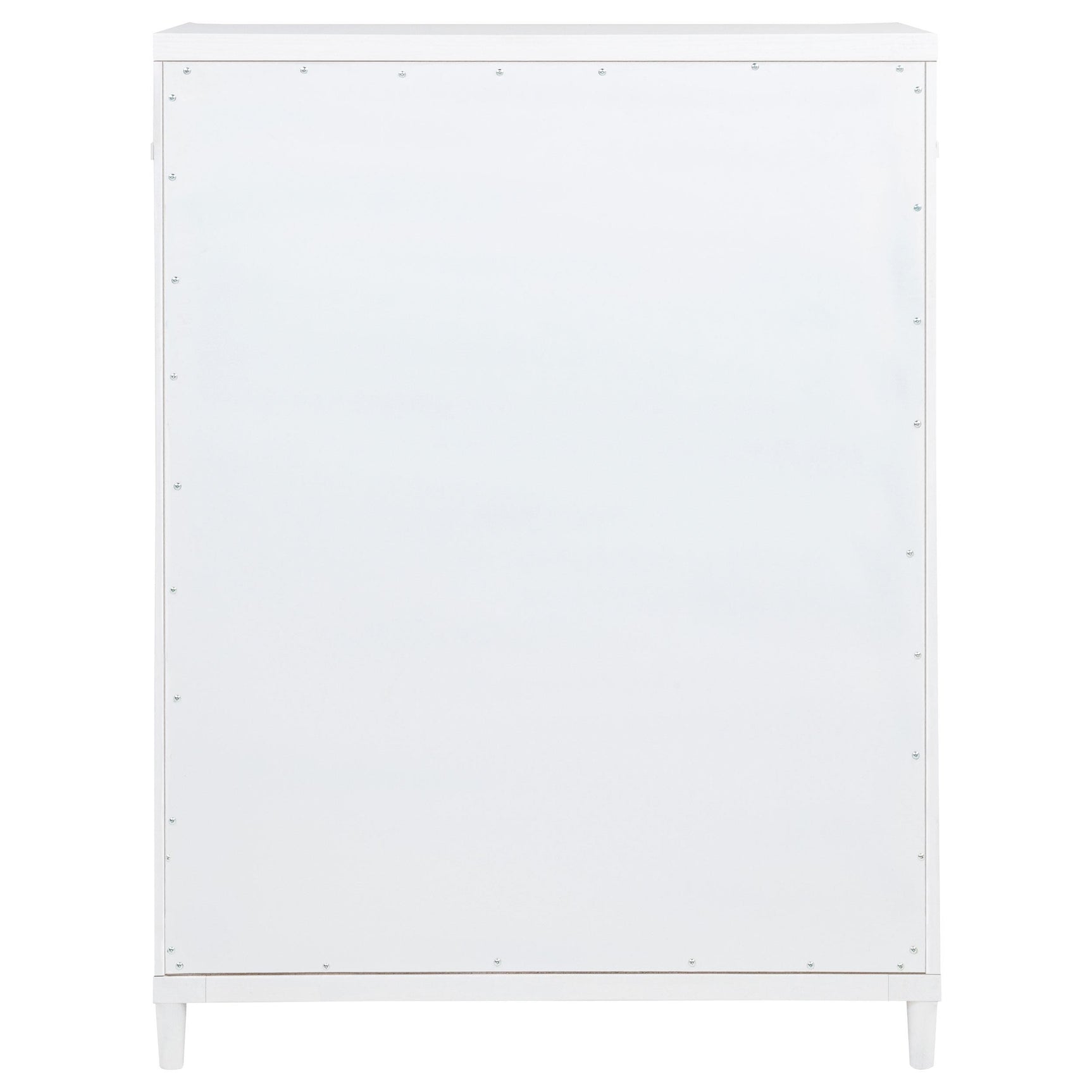Gracemont 5-drawer bedroom chest in white, front view