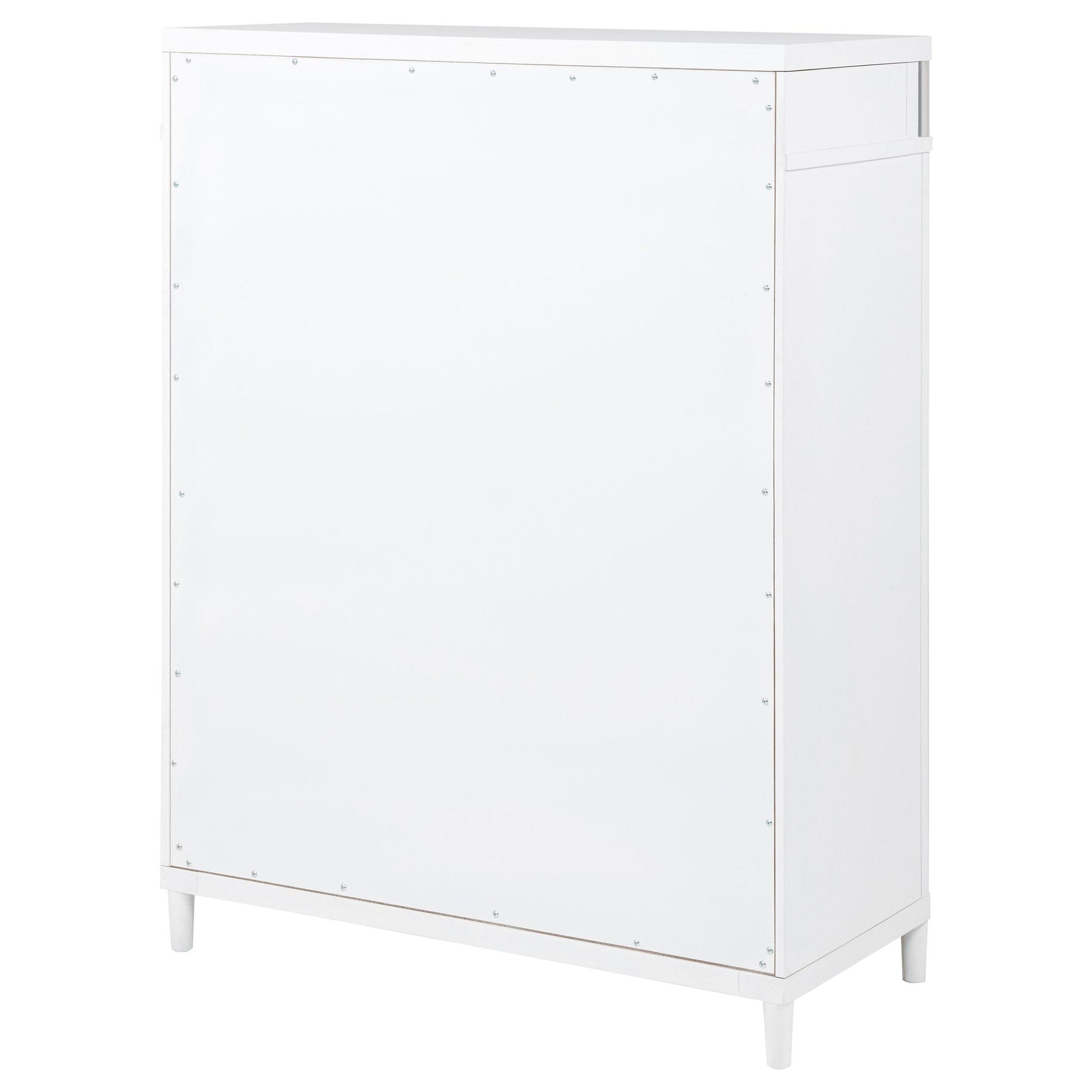Gracemont 5-drawer bedroom chest in white, front view