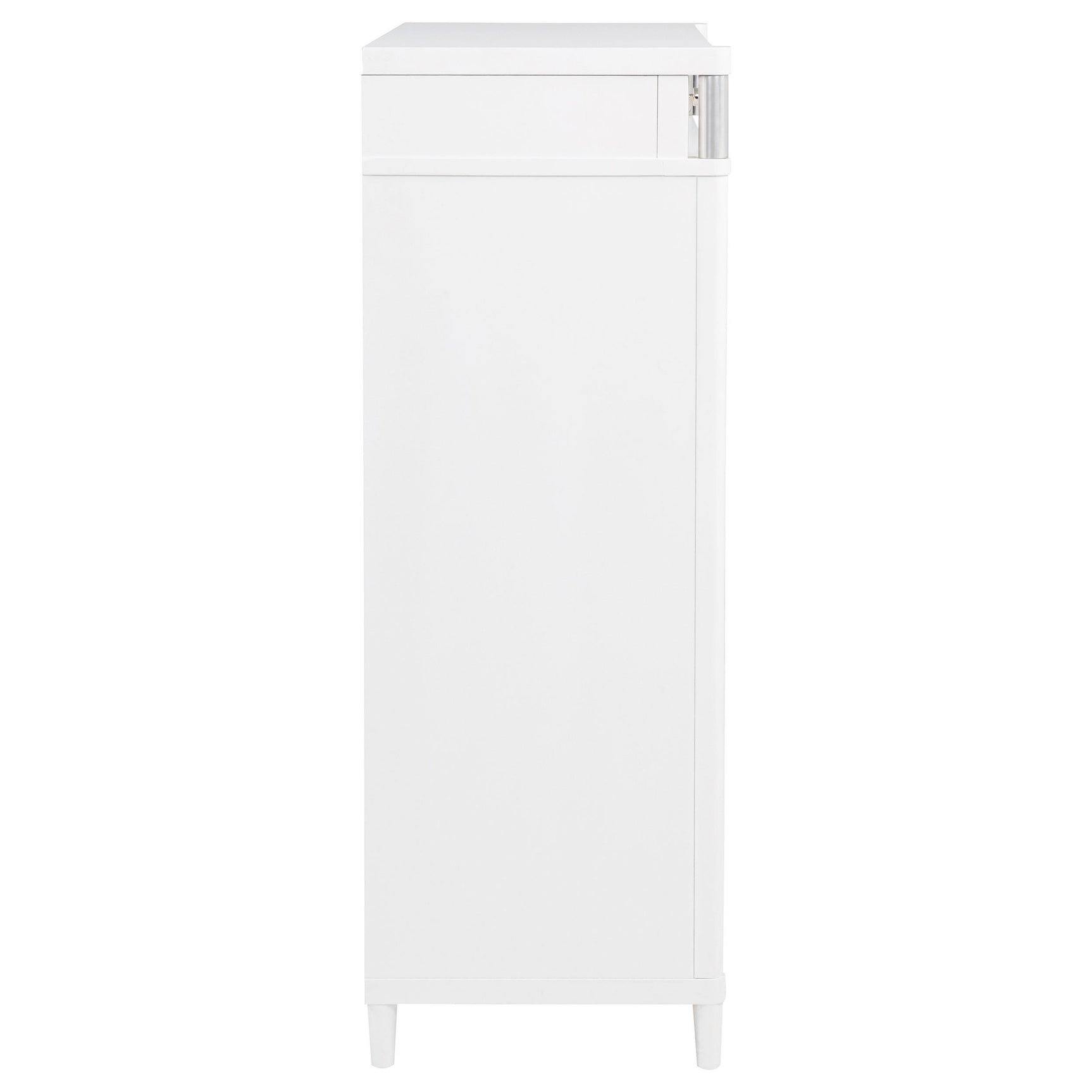 Gracemont 5-drawer bedroom chest in white, front view