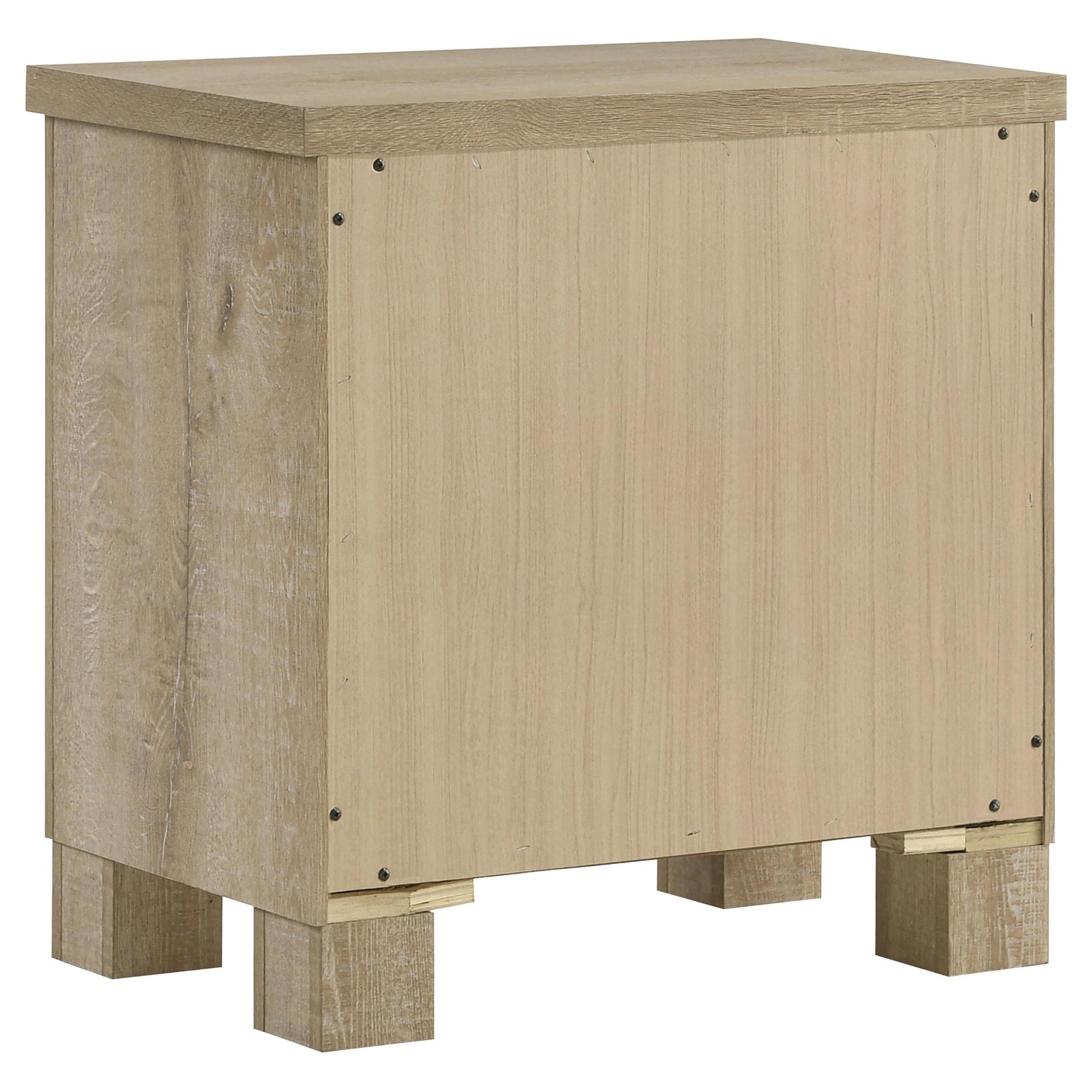 Nightstand displaying rustic weathered oak texture