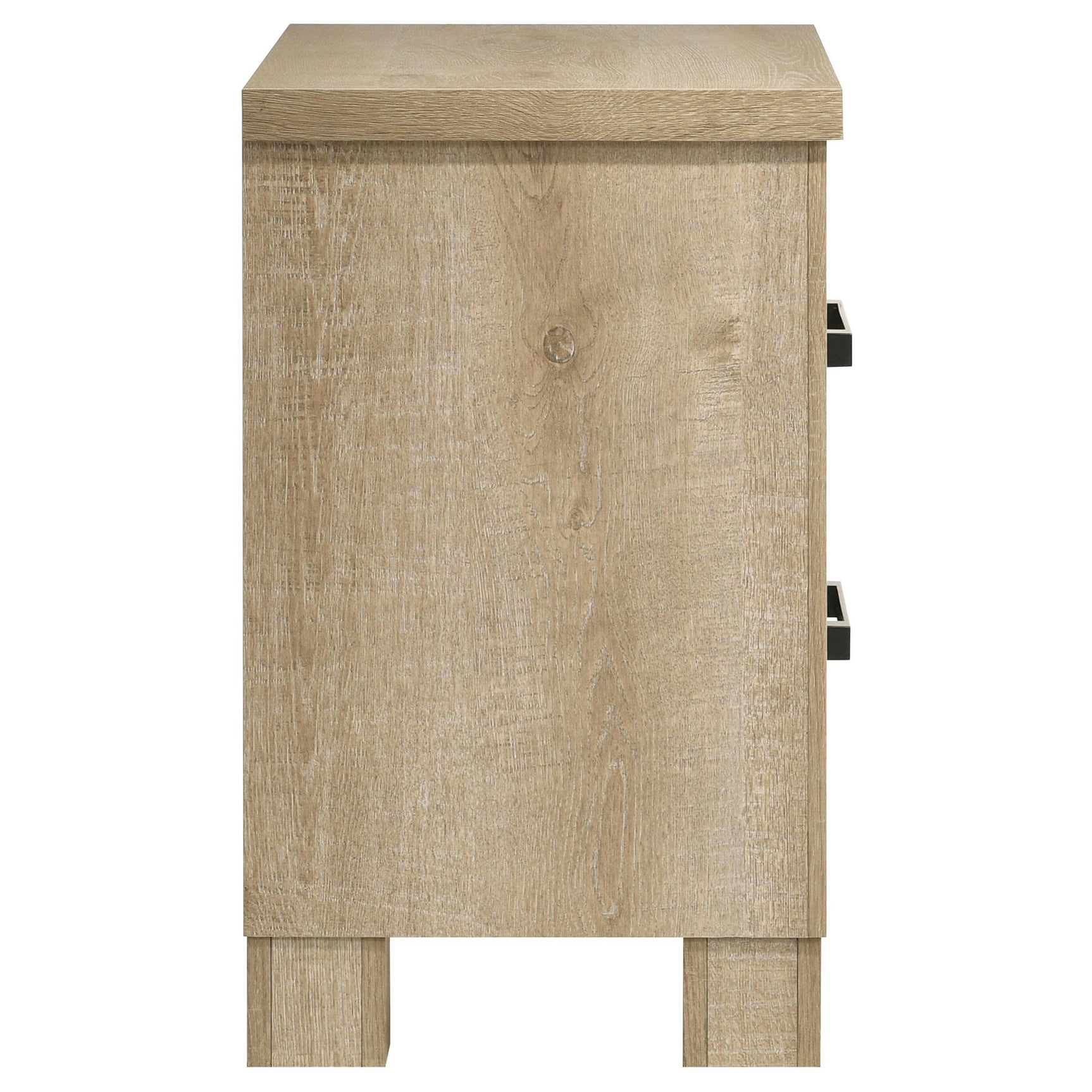 Back view of nightstand showing construction