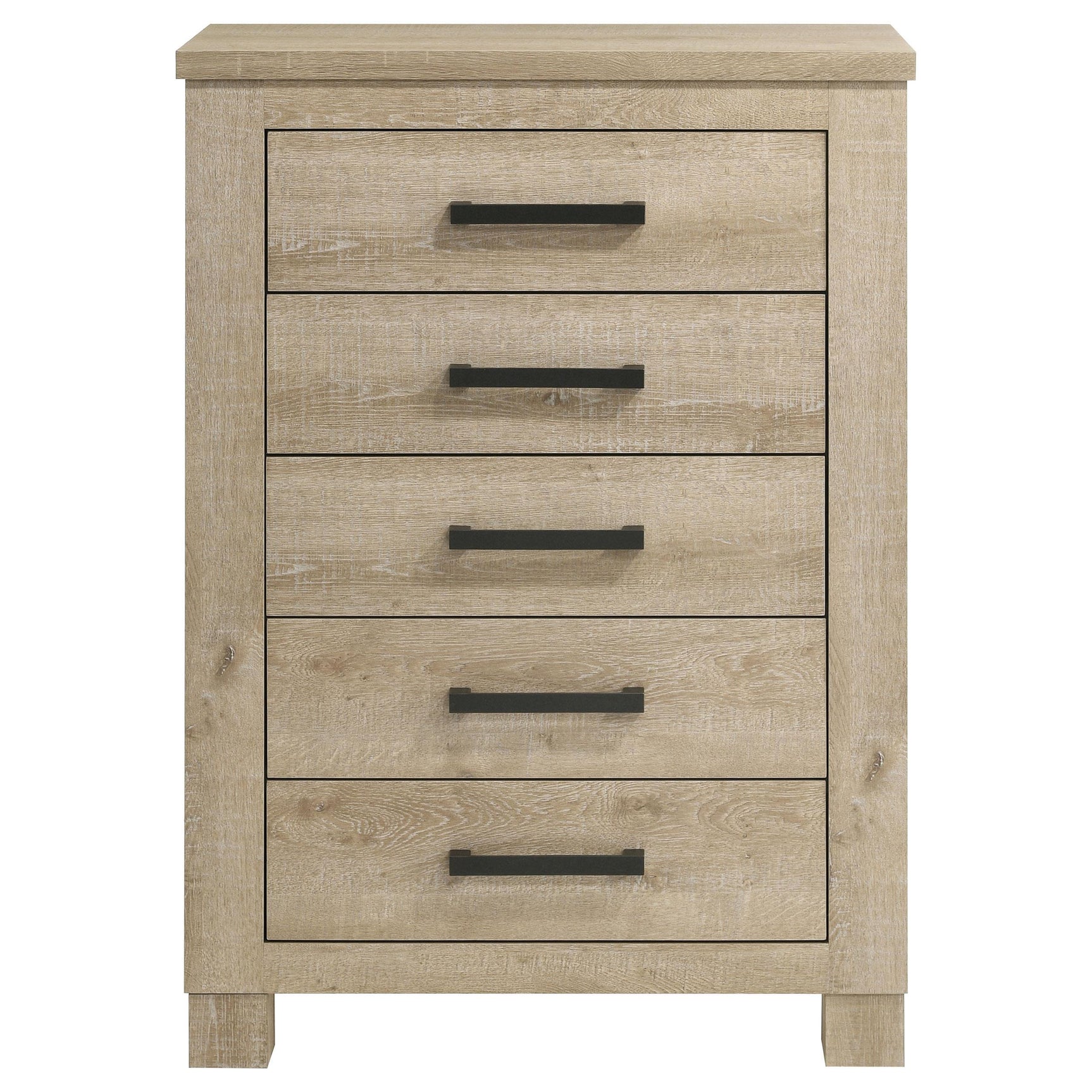 Oakglen 5-drawer chest side angle