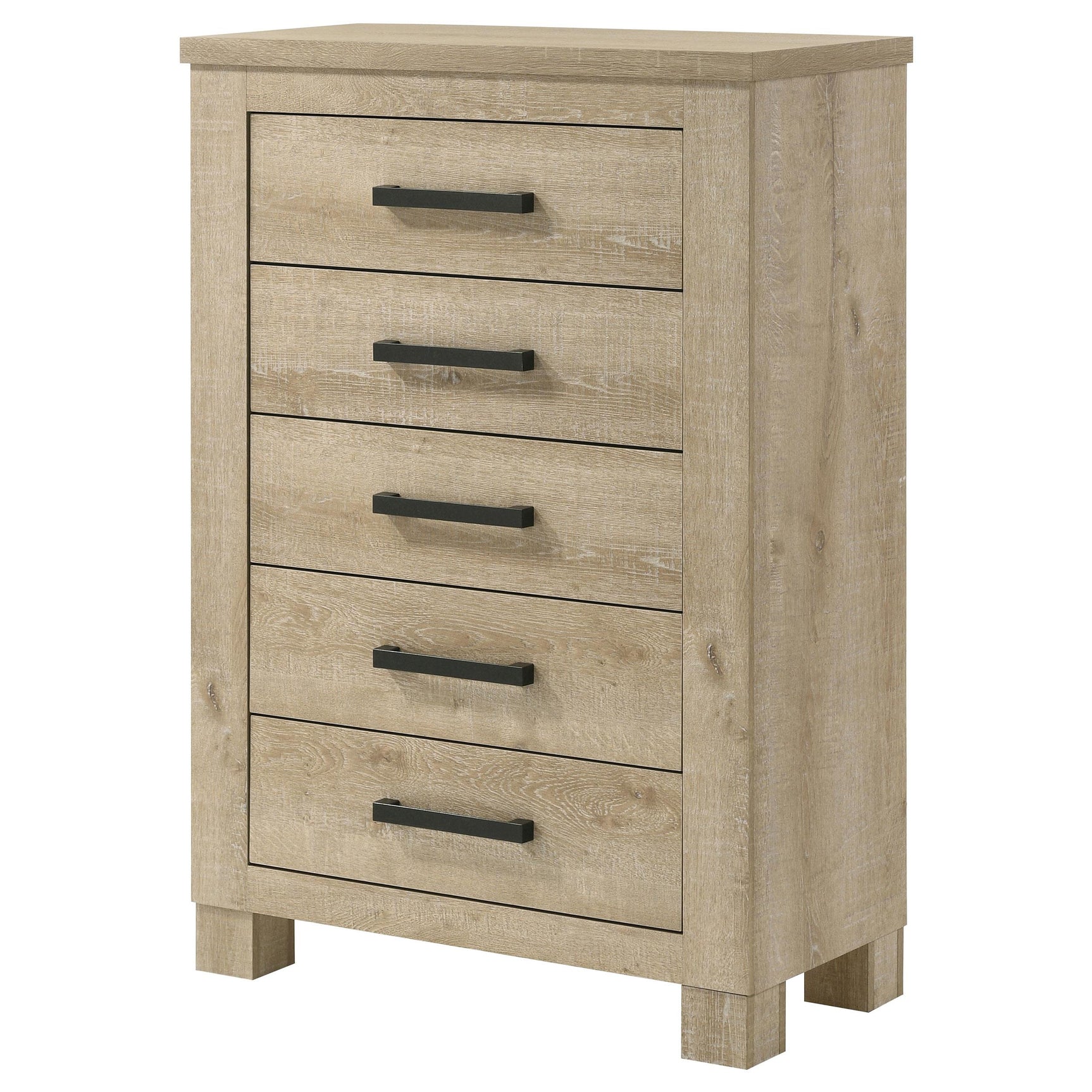 Top view of Oakglen chest showing weathered oak finish