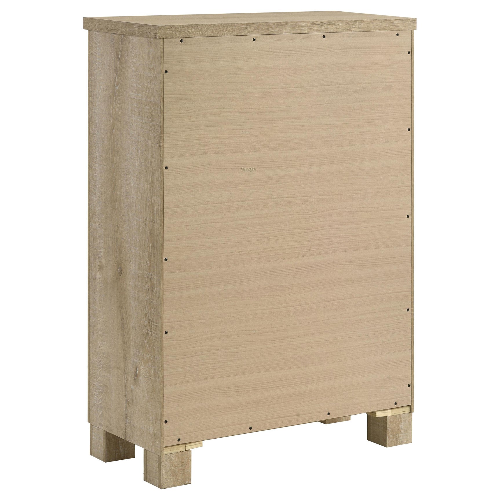 Close-up of drawer side and drawer box construction