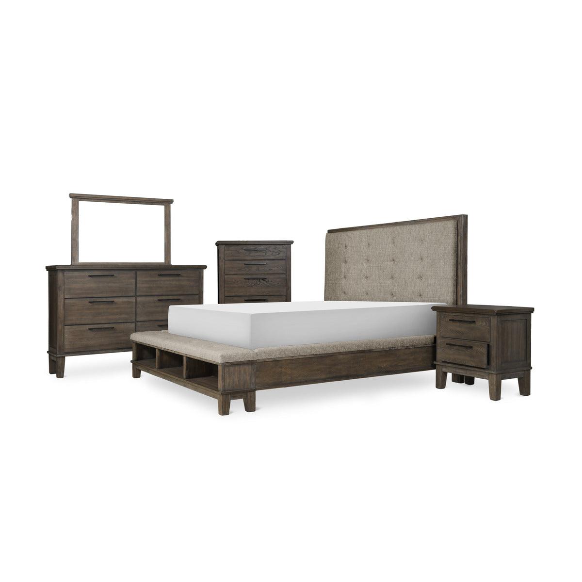 Nightstand with drawer and gray finish from bedroom set
