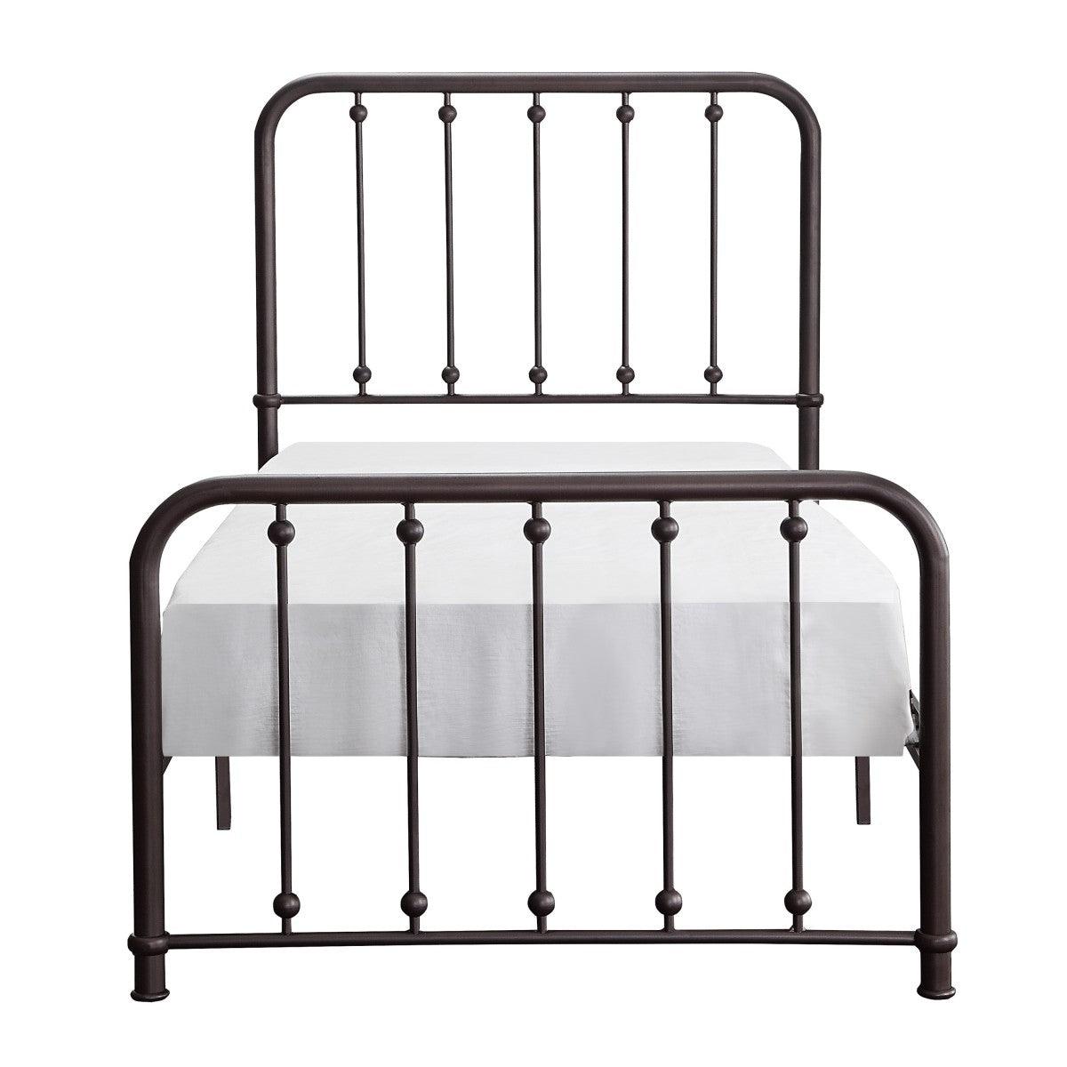 Larkspur Dark Bronze Metal Twin Platform Bed front view