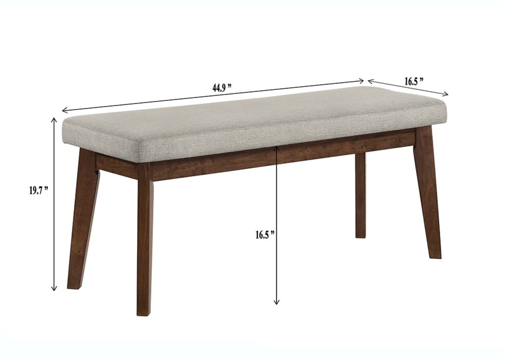 Salerno Brown Rectangular Dining Room Set bench detail view
