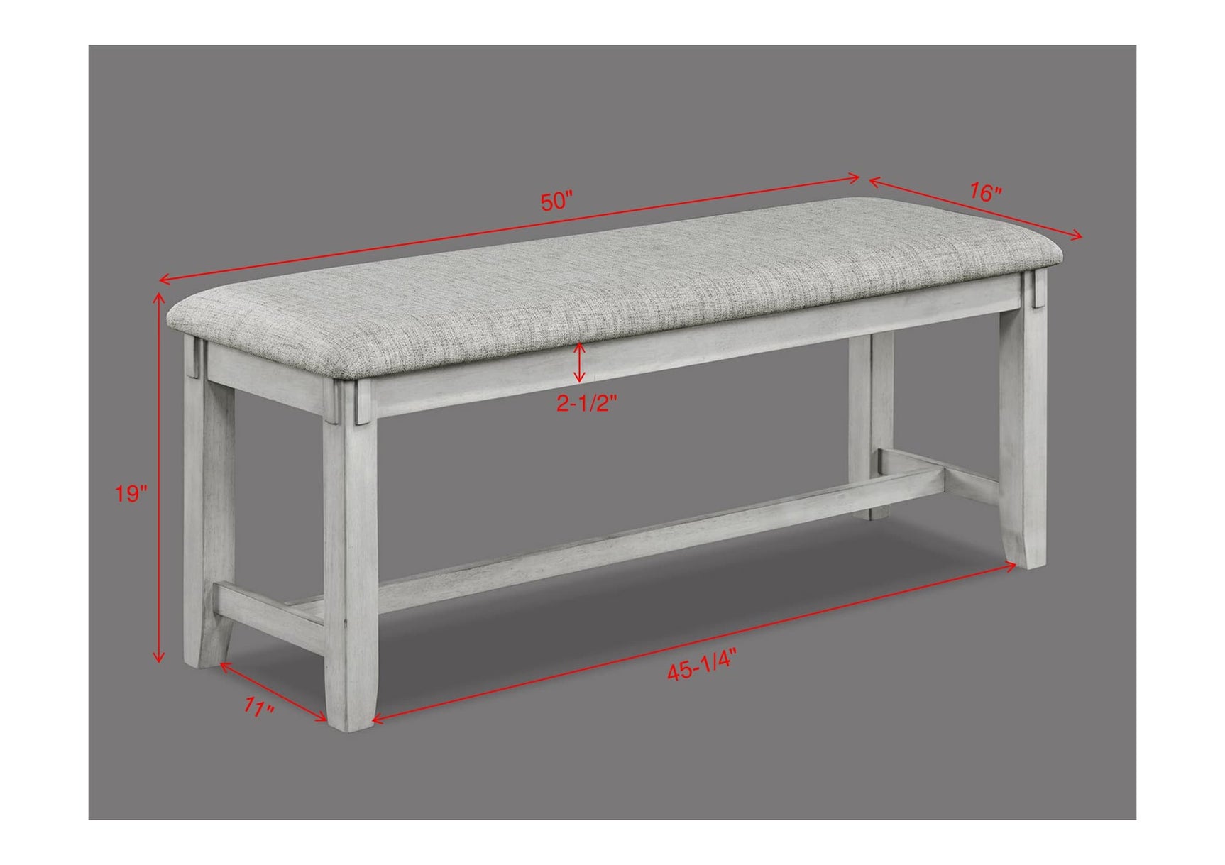 Clara Driftwood Fabric Rectangular 5-Piece Dining Room Set