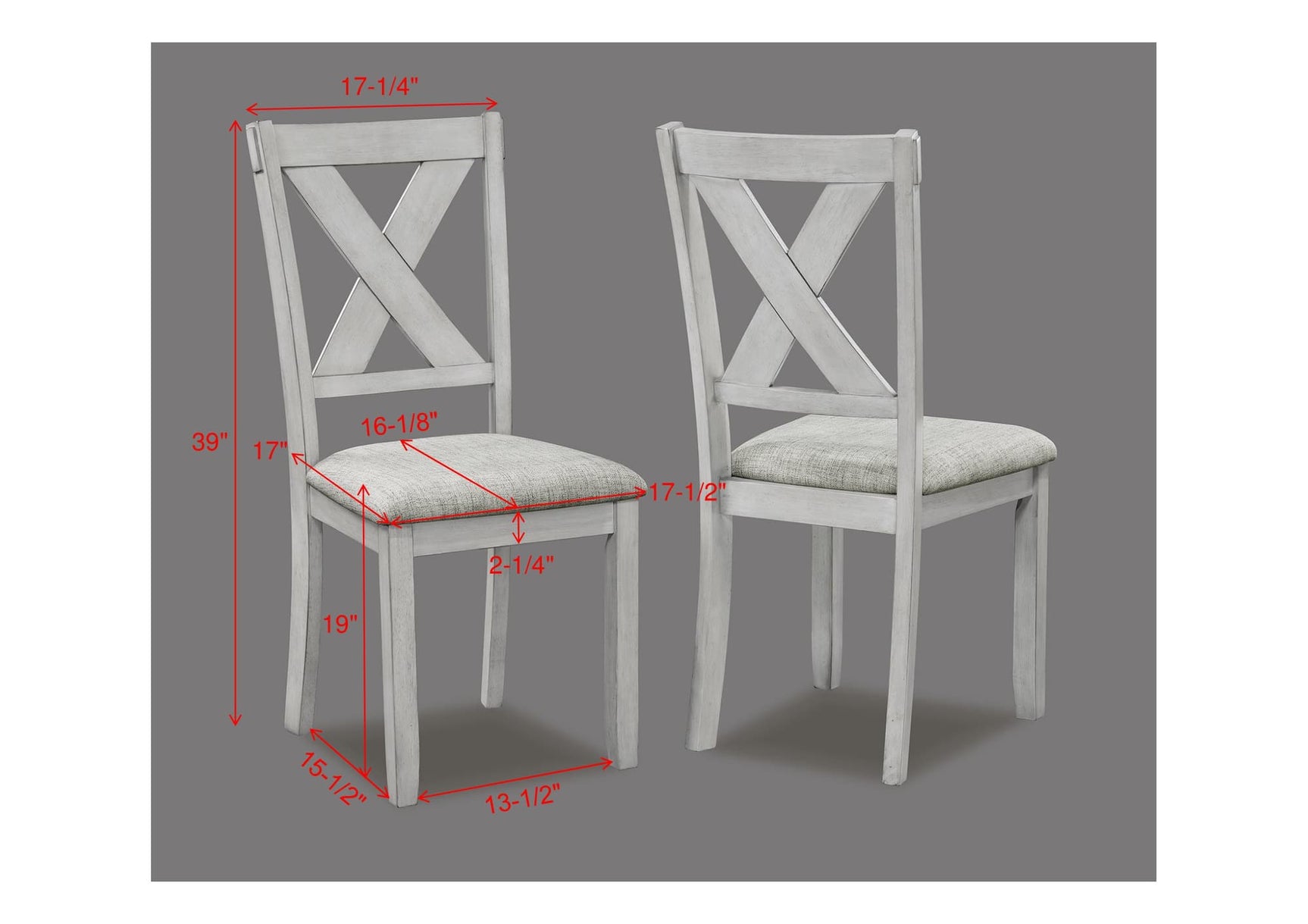 Clara Driftwood Fabric Rectangular 5-Piece Dining Room Set