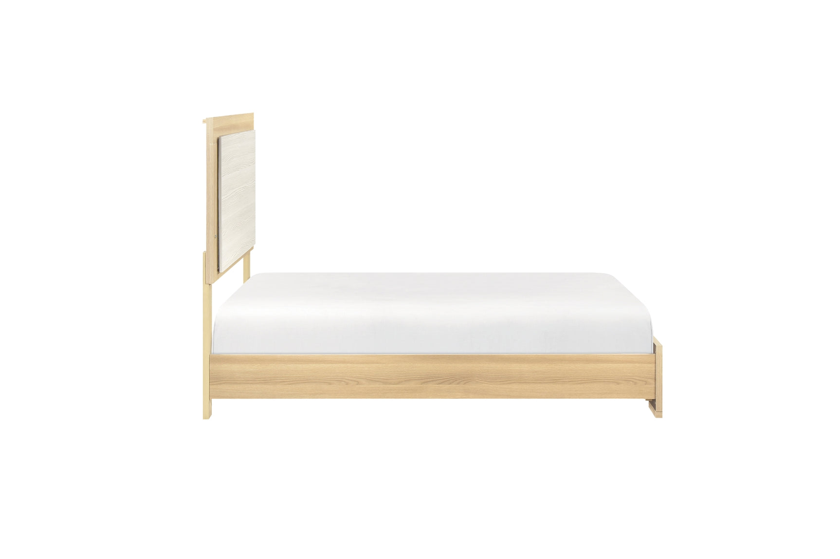 side view closeup of twin bed panel