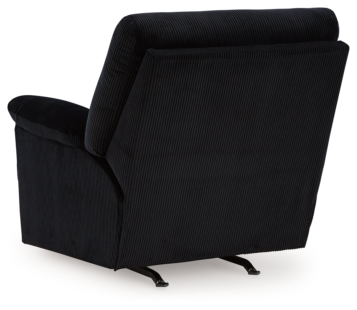 Back view with reclined position of SimpleJoy Onyx Chenille Velvet Recliner