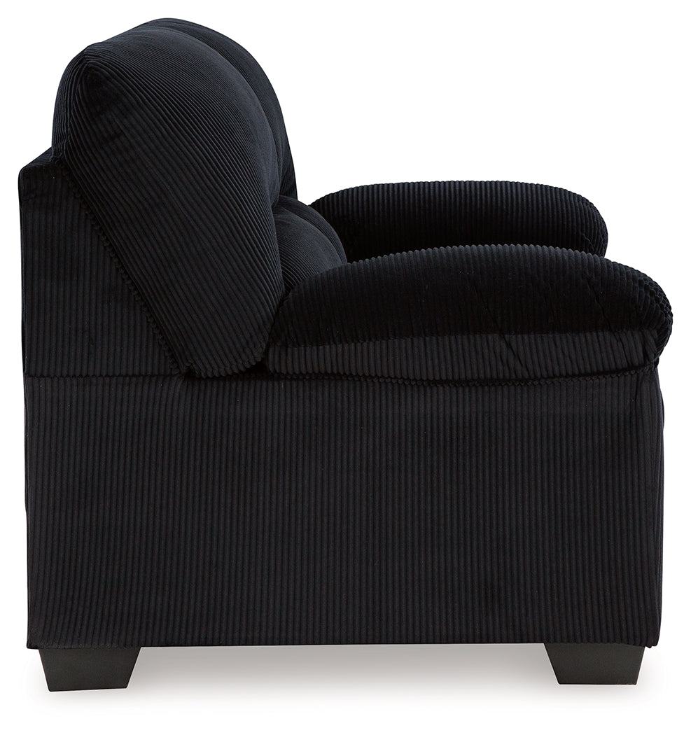 SimpleJoy Onyx Chenille Velvet Loveseat rear view showing frame