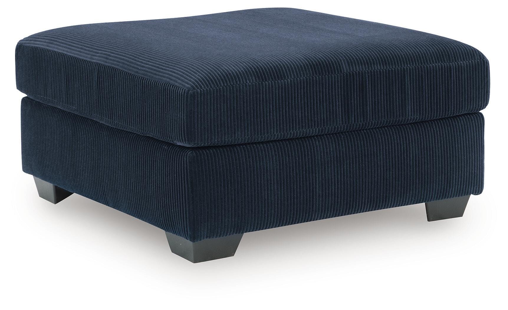 SimpleJoy Navy Chenille,Velvet Oversized Accent Ottoman angled view