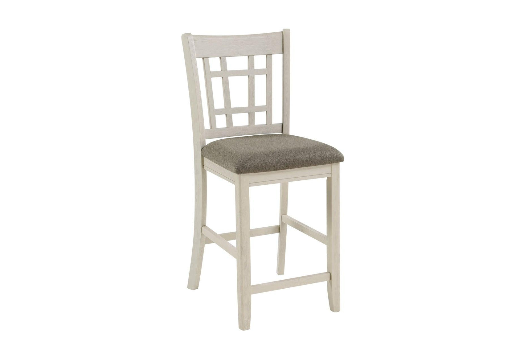 side angle view of Junipero White Dining Table and chairs