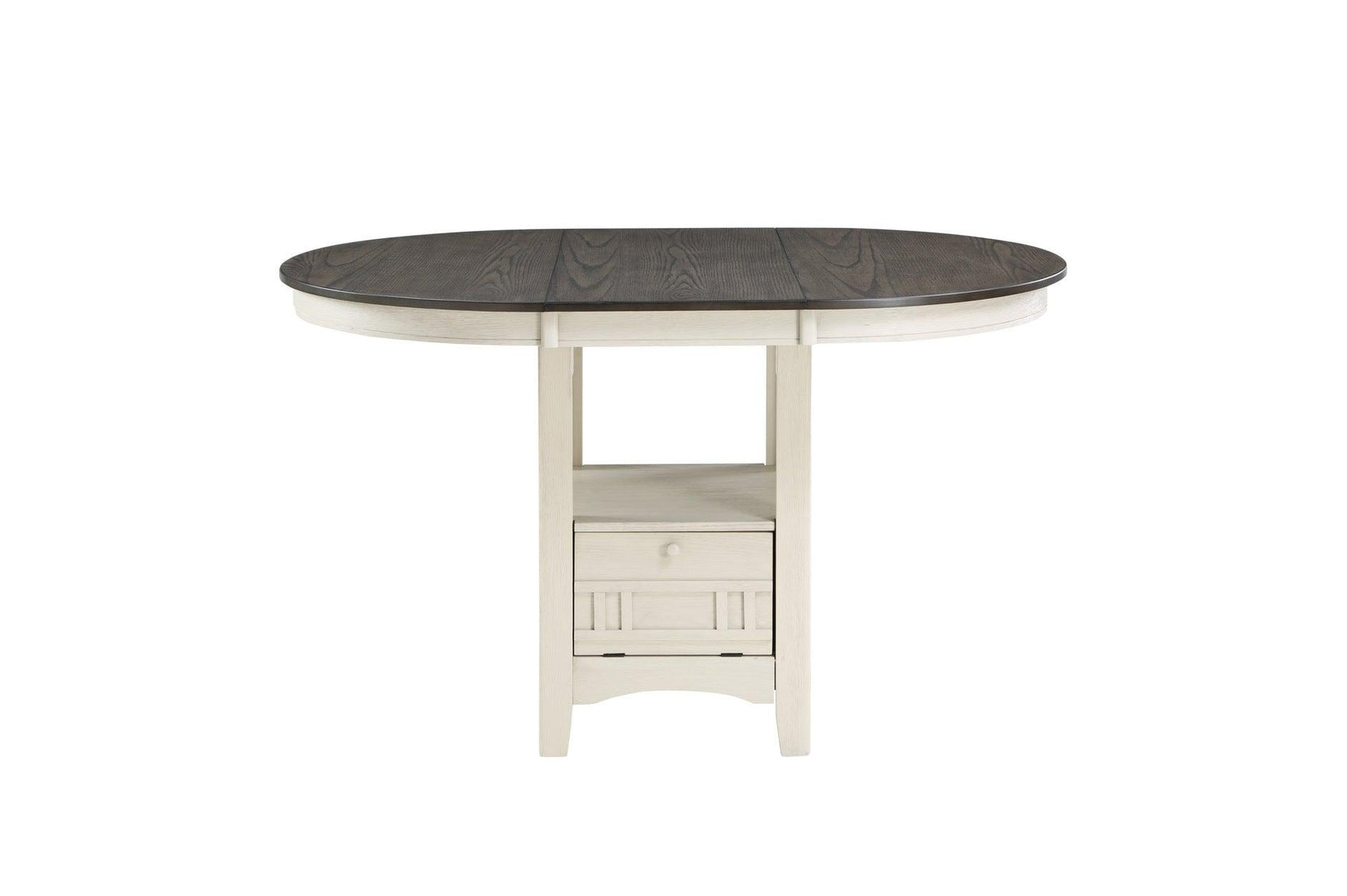 room view of Junipero White Fabric Oval Dining Room Set showing table and chairs
