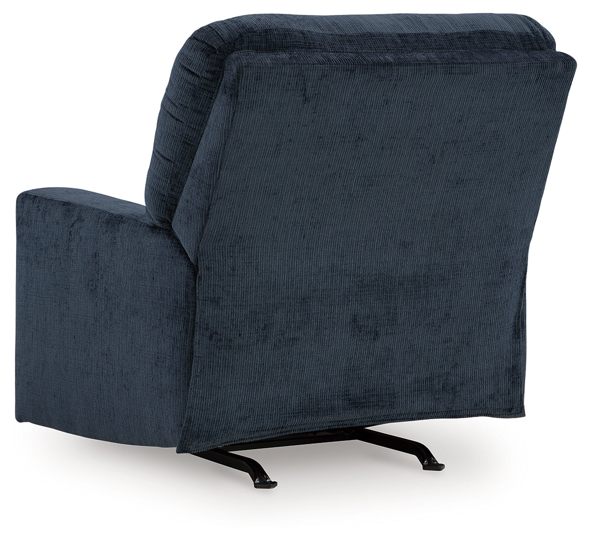back view of Aviemore Ink Chenille Recliner
