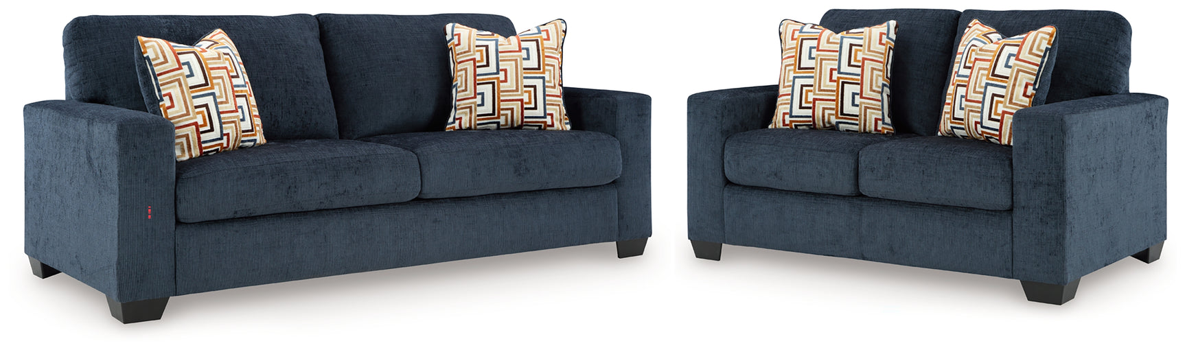 Detail view of Aviemore Ink Sofa upholstery and cushions