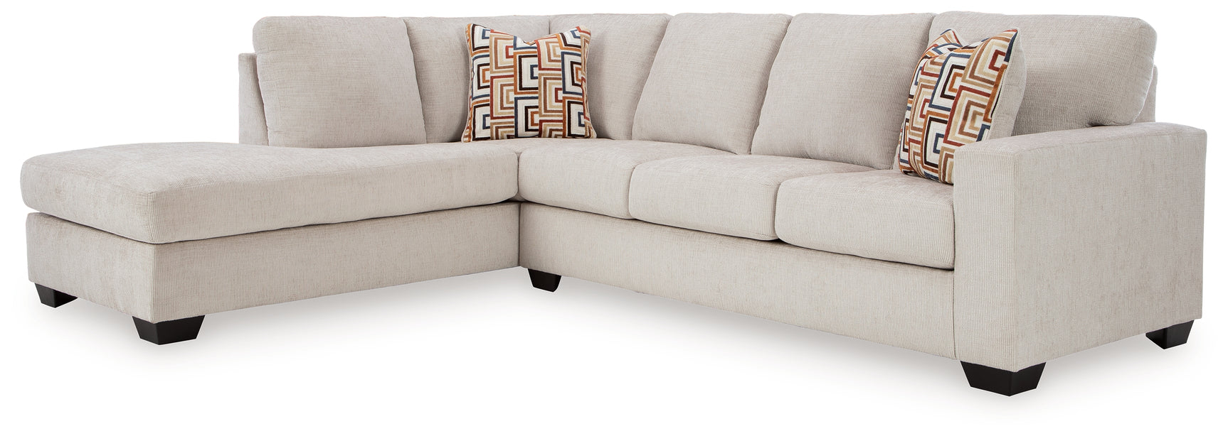 Room setting with Aviemore Stone Chenille sectional sofa