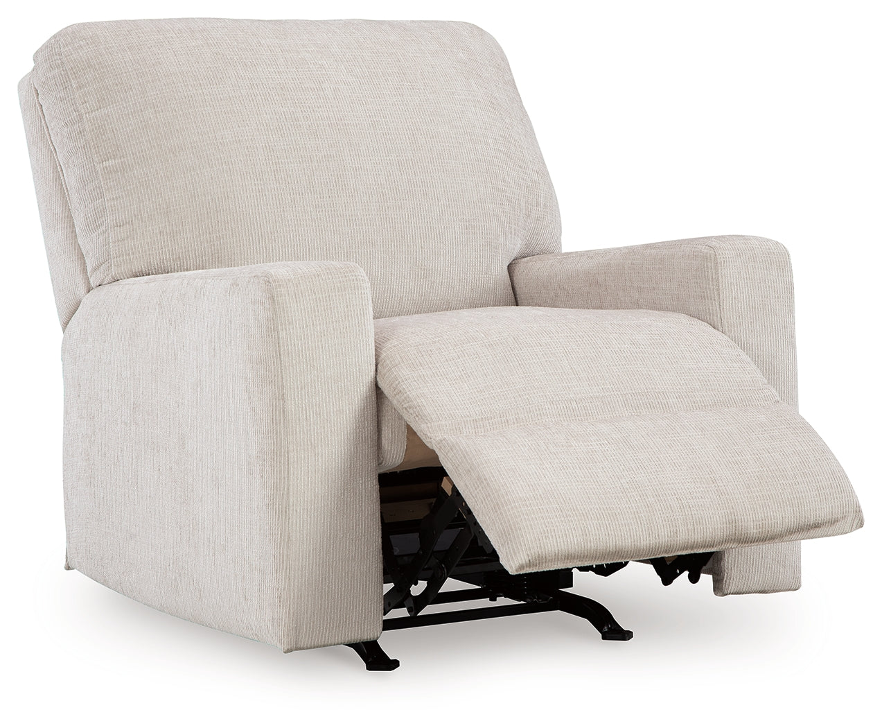 Reclining position of Aviemore Stone Chenille Recliner