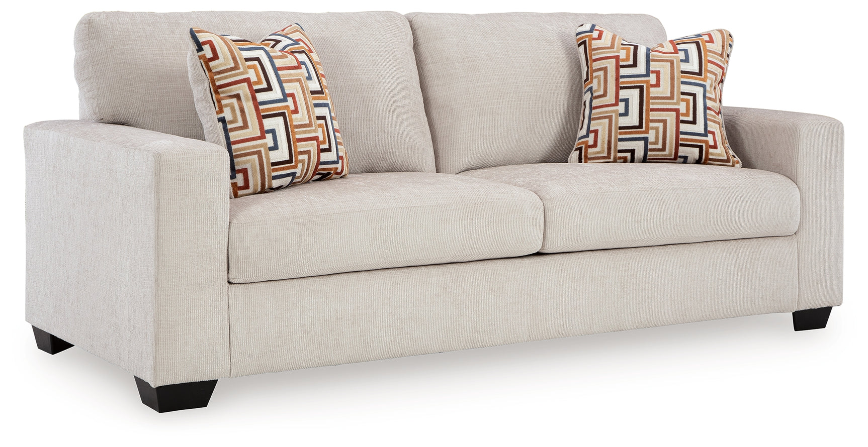 Aviemore Stone Chenille Queen Sofa Sleeper angled right side view