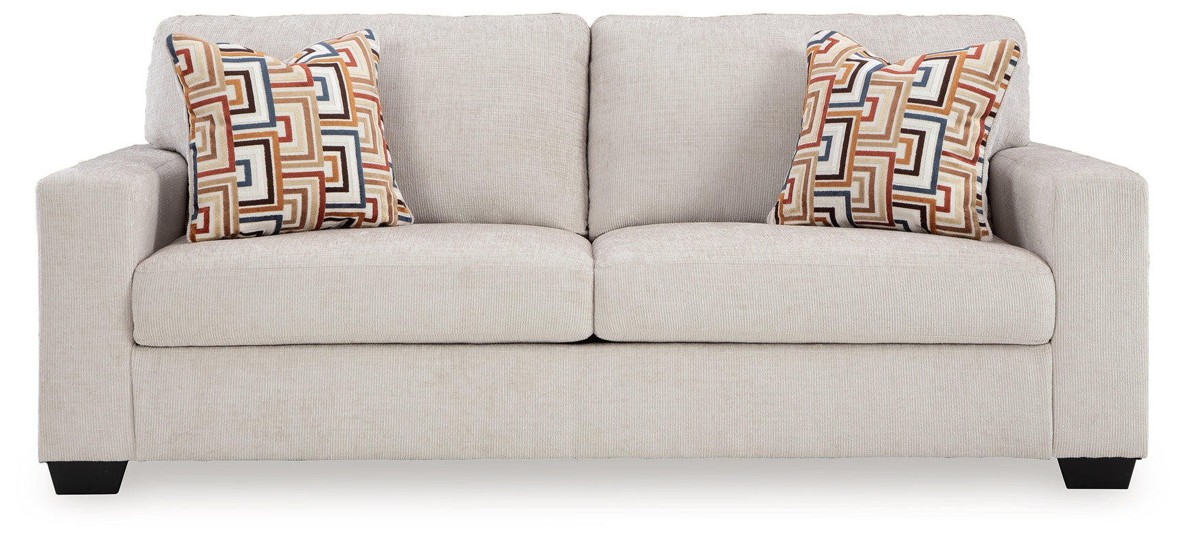 Aviemore Stone Chenille Queen Sofa Sleeper head-on front view
