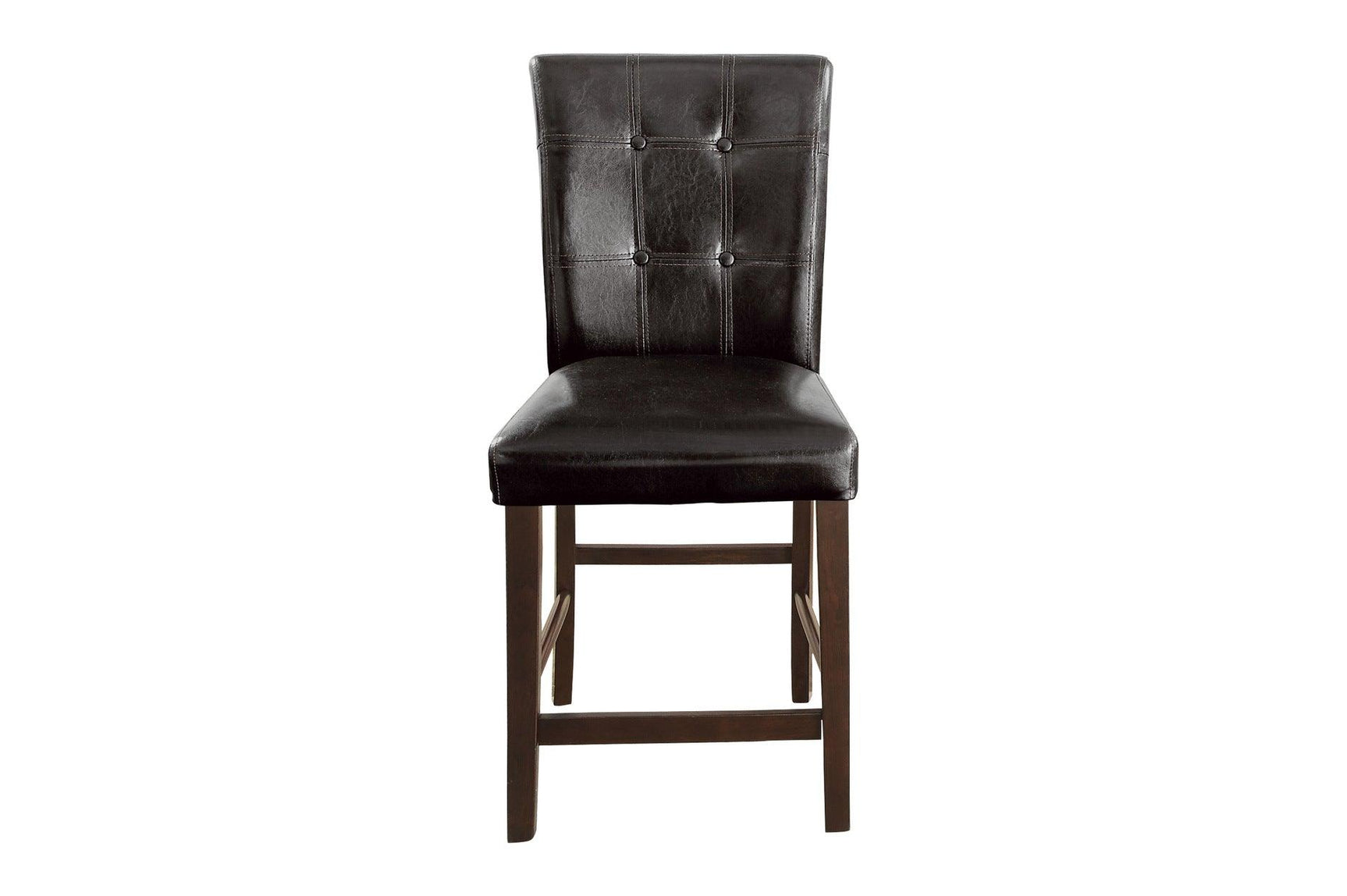 Close-up of table leg and chair upholstery
