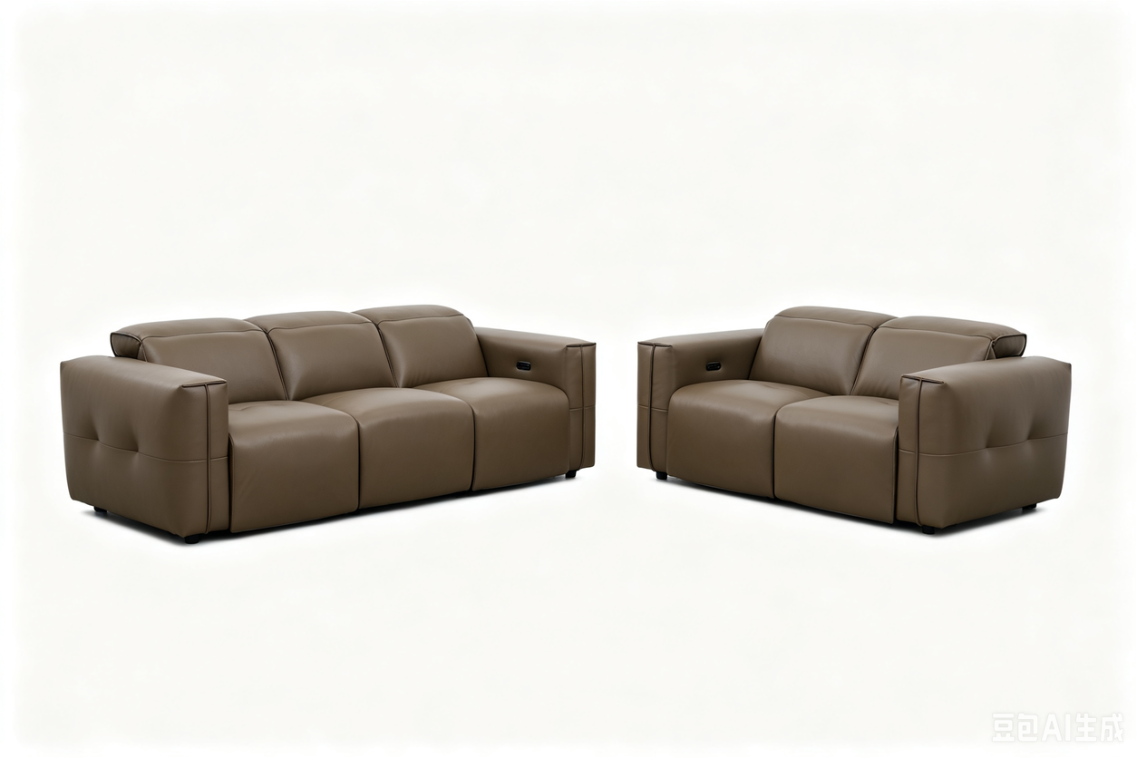 Ember Brown Italian Leather Match 2-Piece Power Reclining Sofa and Loveseat Set view 16