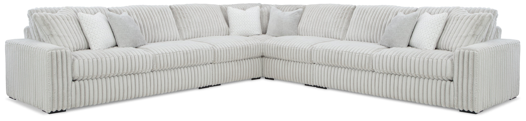 detail view of Stupendous Alloy 5-Piece Sectional Sofa with Ottoman upholstery and stitching