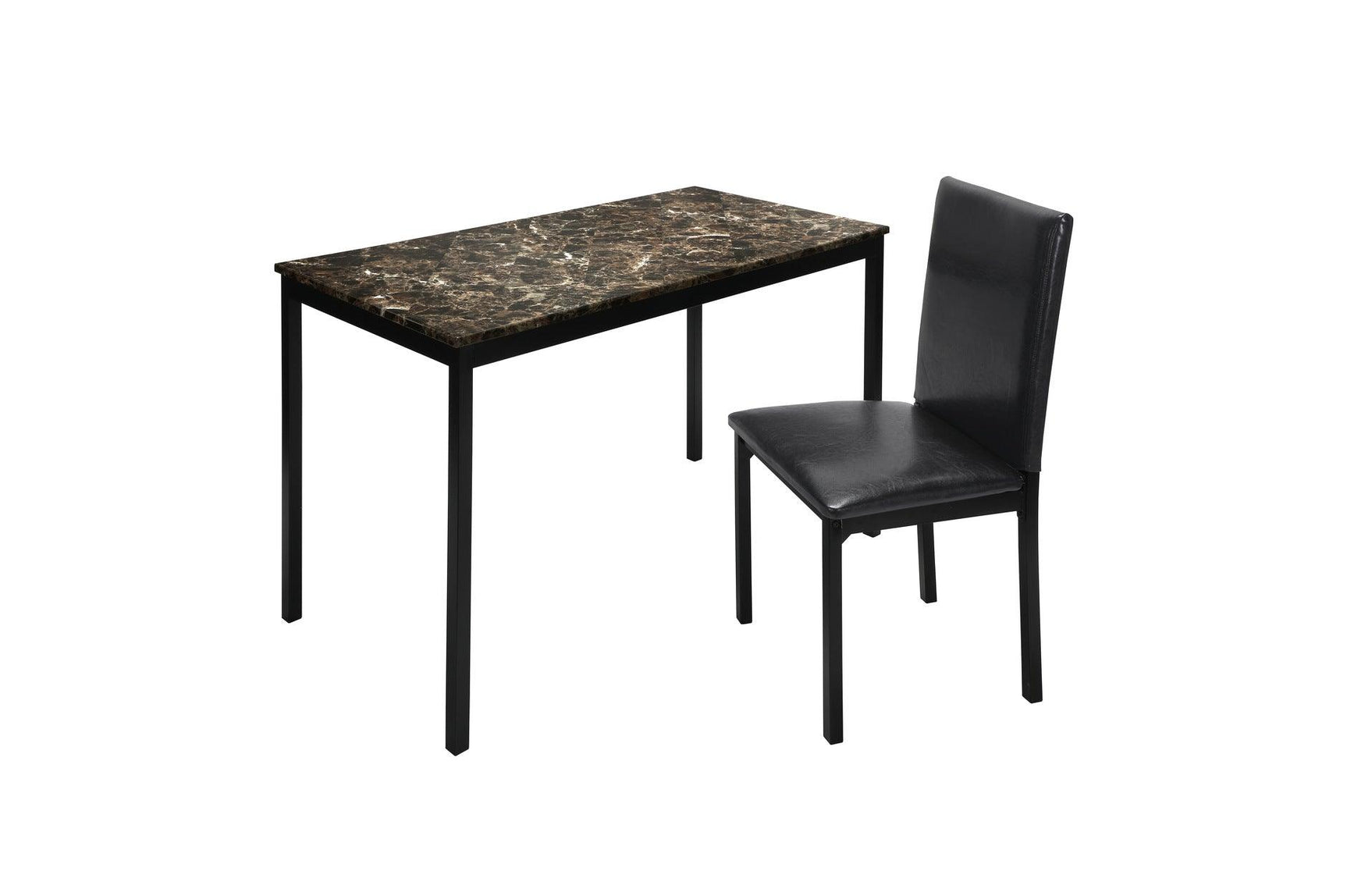 Tempe desk surface showing dark brown faux marble finish