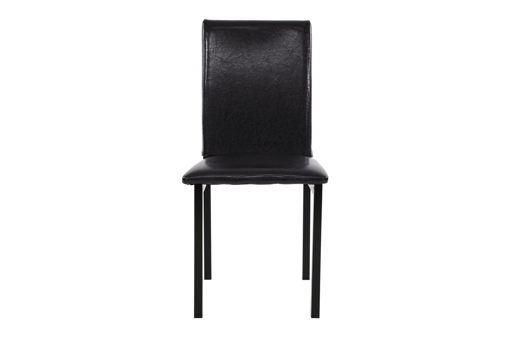 Close-up detail of faux leather upholstery on dining chair
