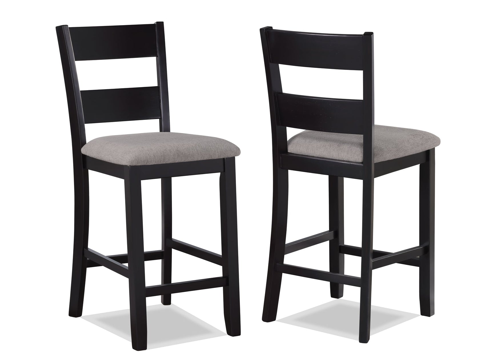 Detail of Lester Light Gray Counter Height Dining Set wood finish