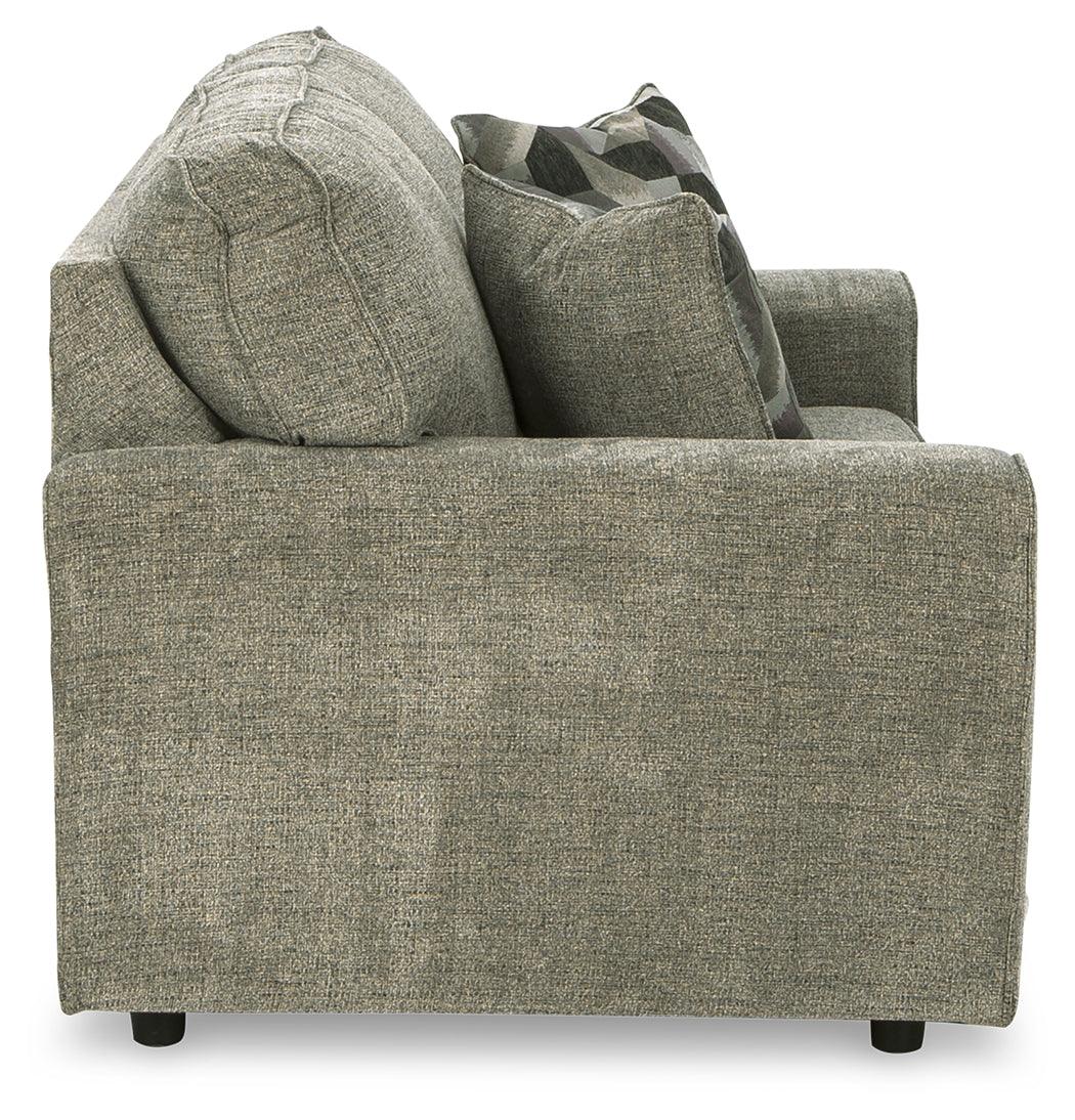 Cascilla Pewter Chenille Loveseat back view