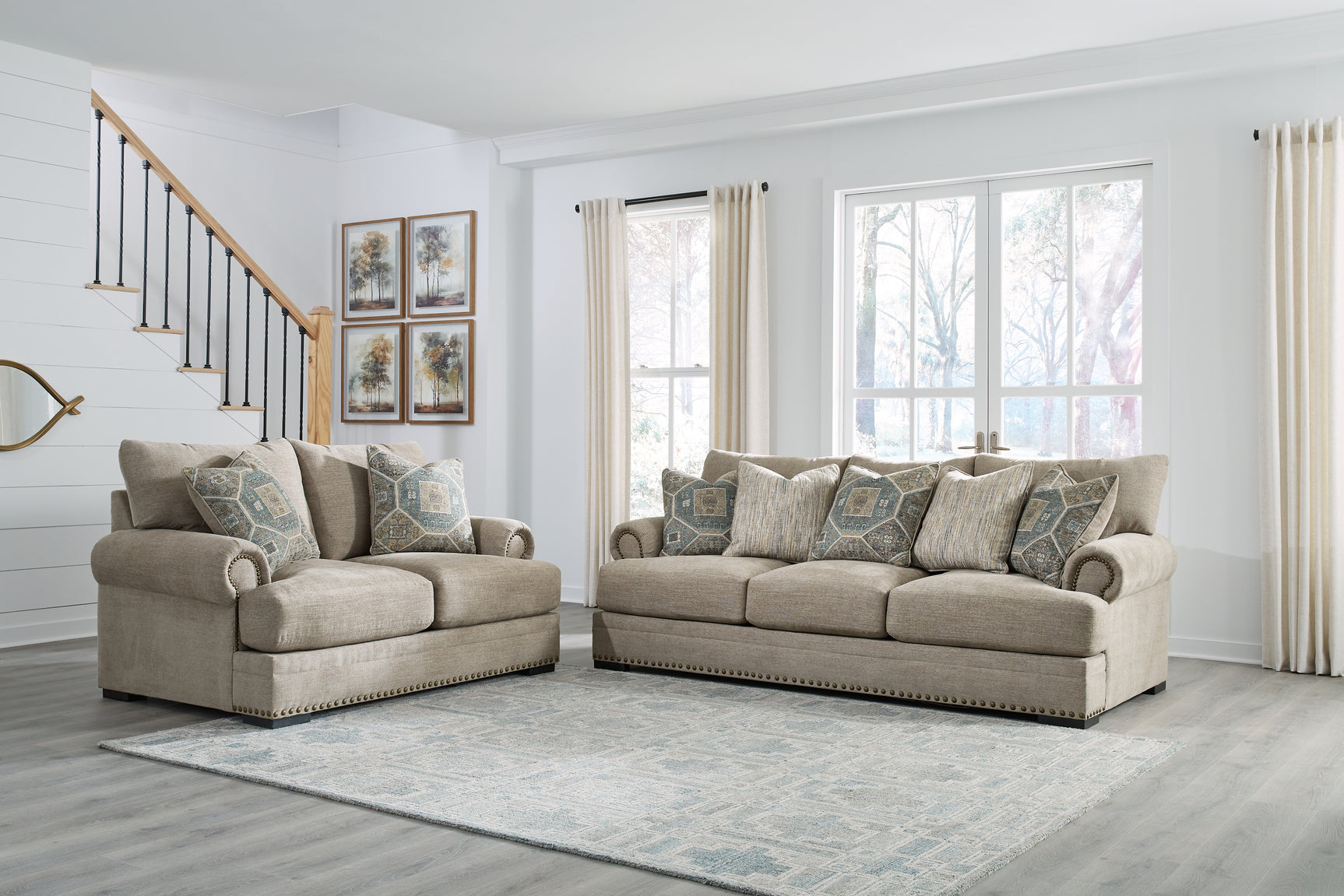 Galemore Quarry living room furniture set in neutral Quarry upholstery