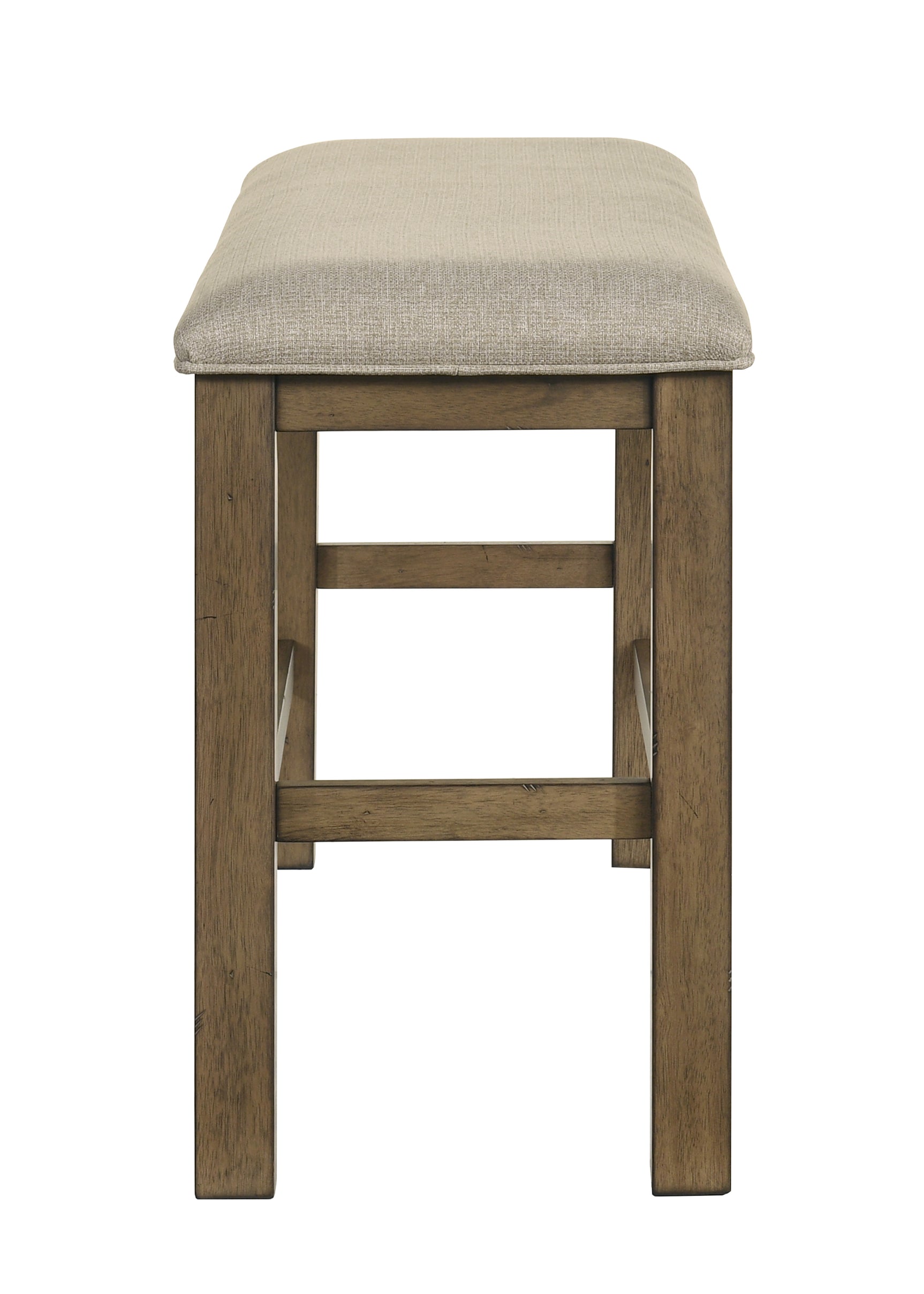 Side view of Cockrell Light Brown Dining Bench