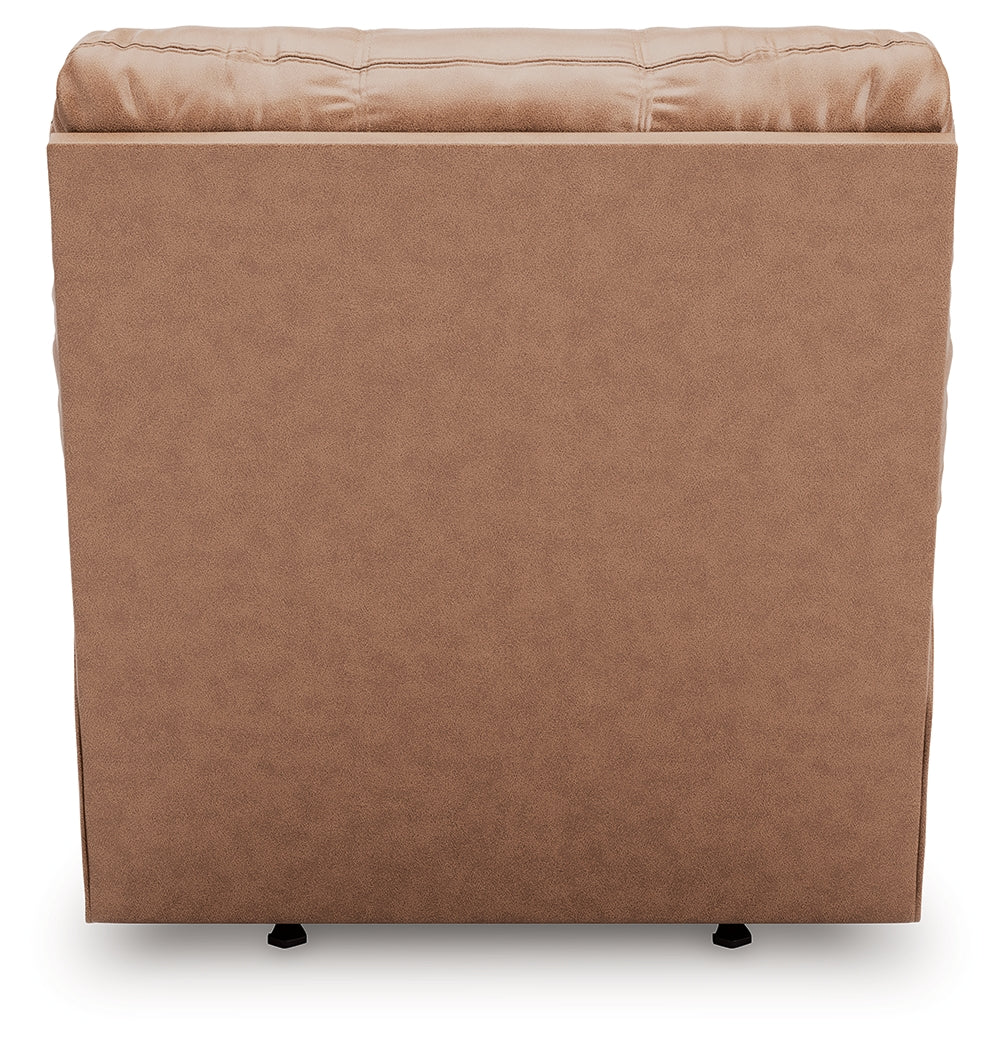 WillowBend Caramel Faux Leather Recliner chair back view