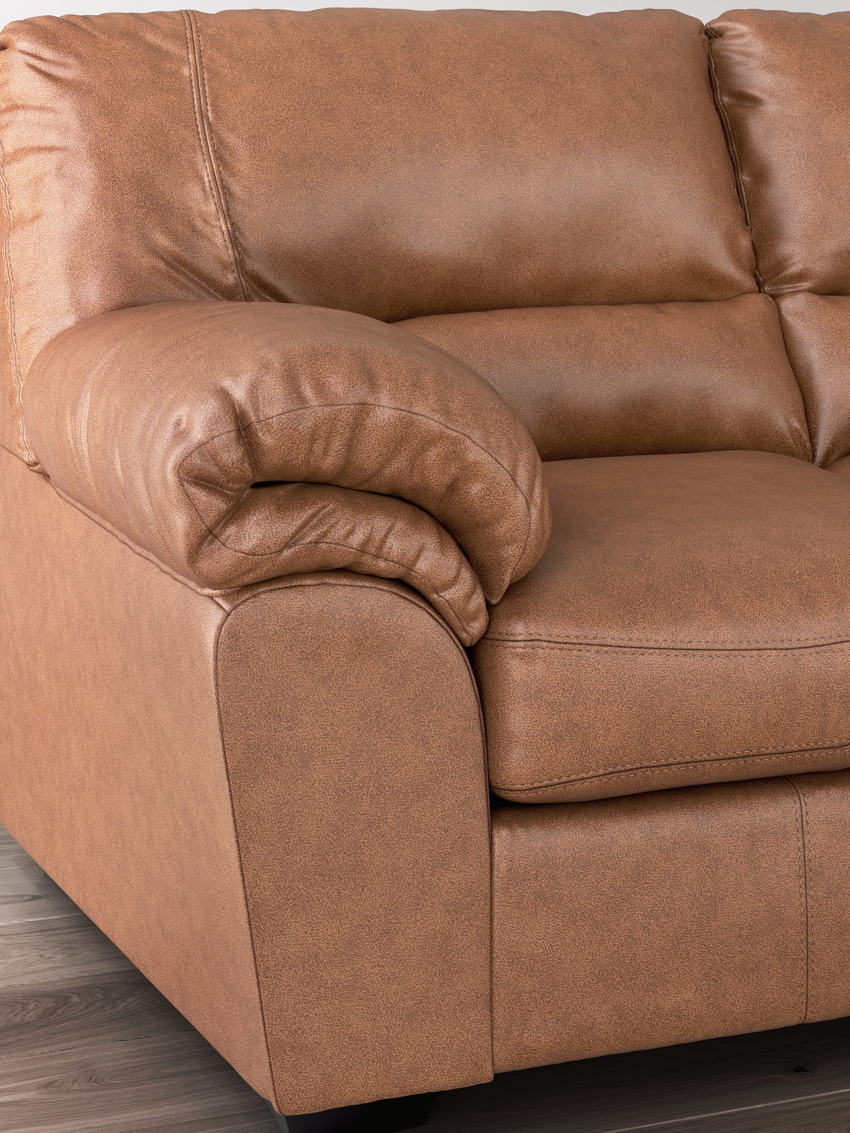 WillowBend Caramel Faux Leather Loveseat