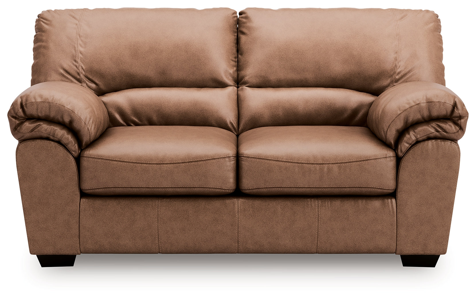 WillowBend Caramel Faux Leather Loveseat