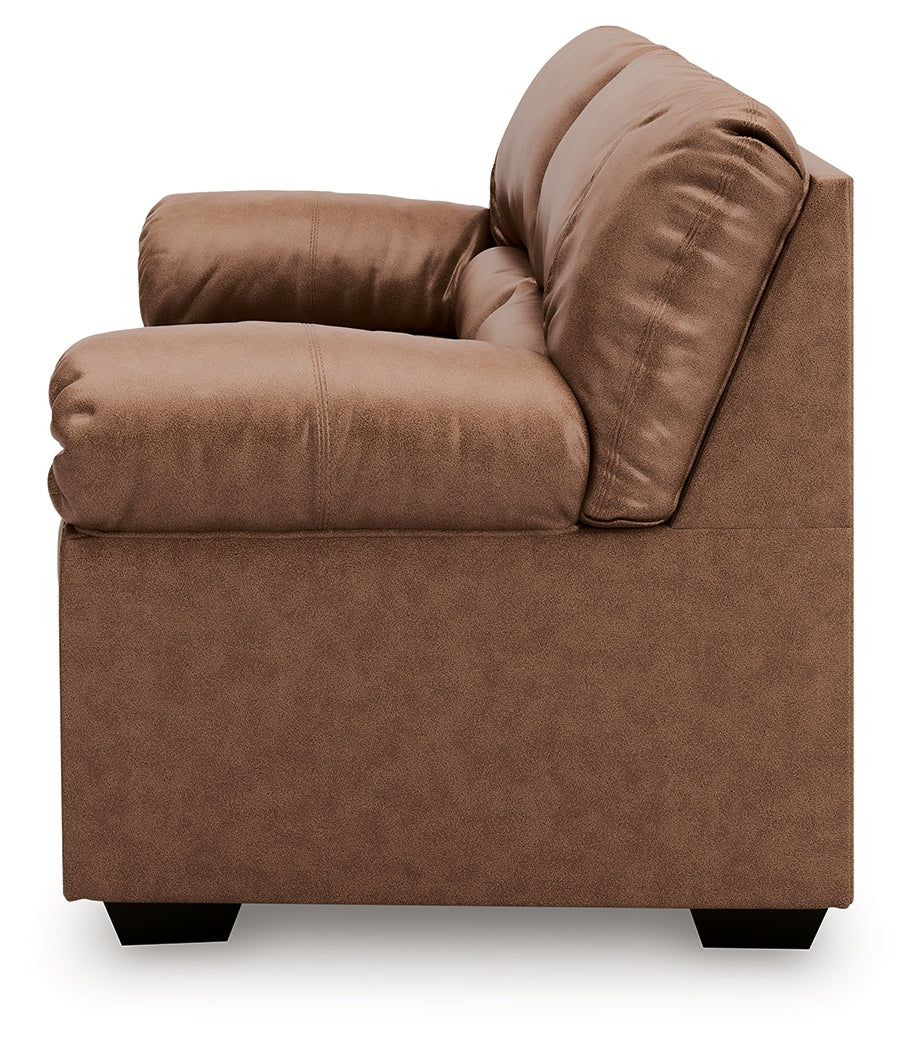 WillowBend Caramel Faux Leather Loveseat