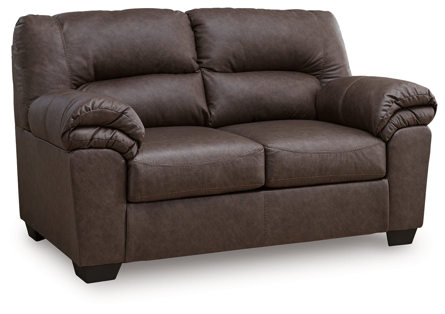 WillowBend Umber Sofa and Loveseat angled front view
