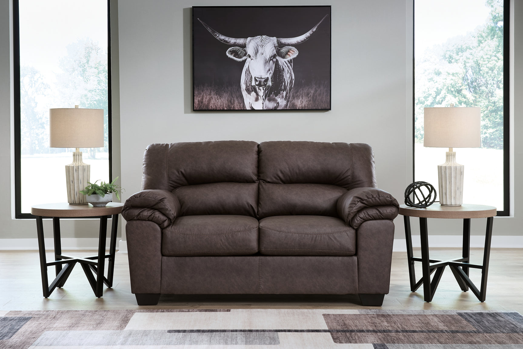 WillowBend Umber Sofa and Loveseat detail upholstery