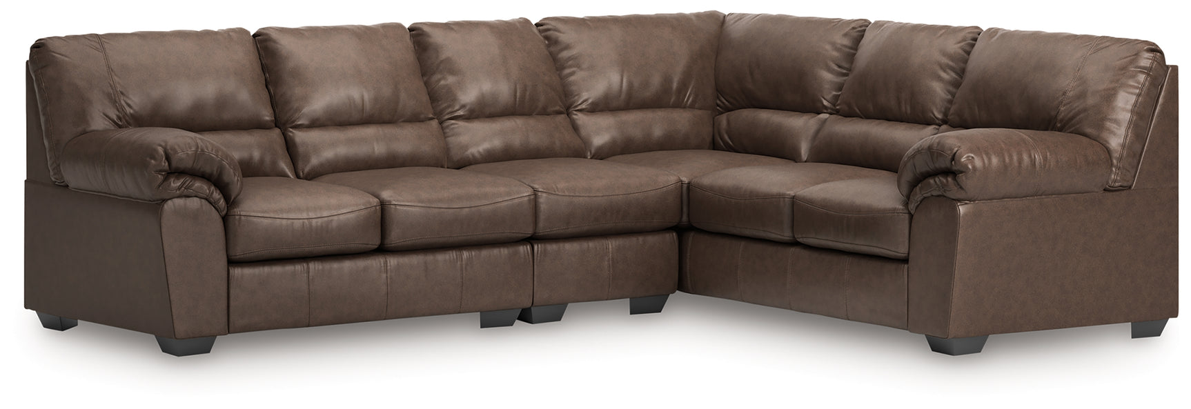 Living room setting with WillowBend Umber sectional sofa
