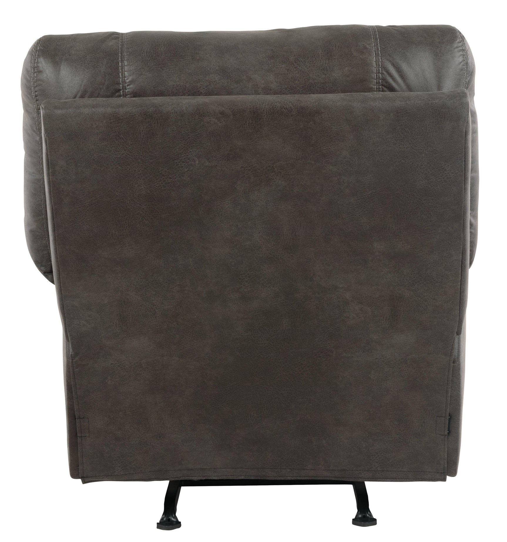 Back side view of Tambo Pewter Faux Leather Recliner
