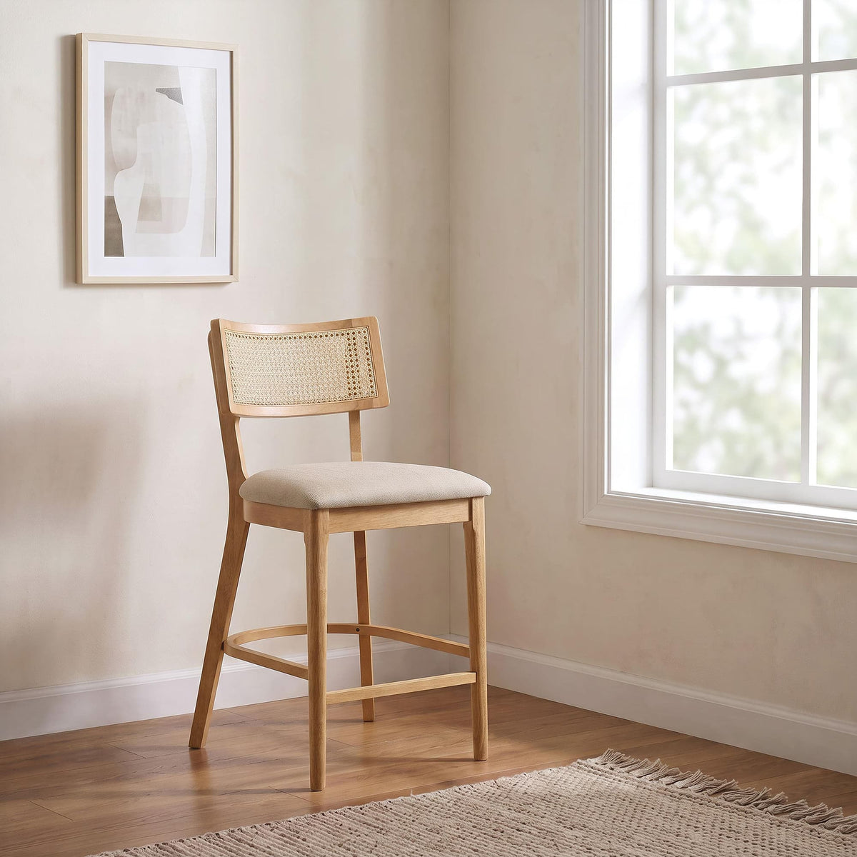 Fabra Cane Back Counter Height Chair Honey Wheat Set of 2 — product image 2
