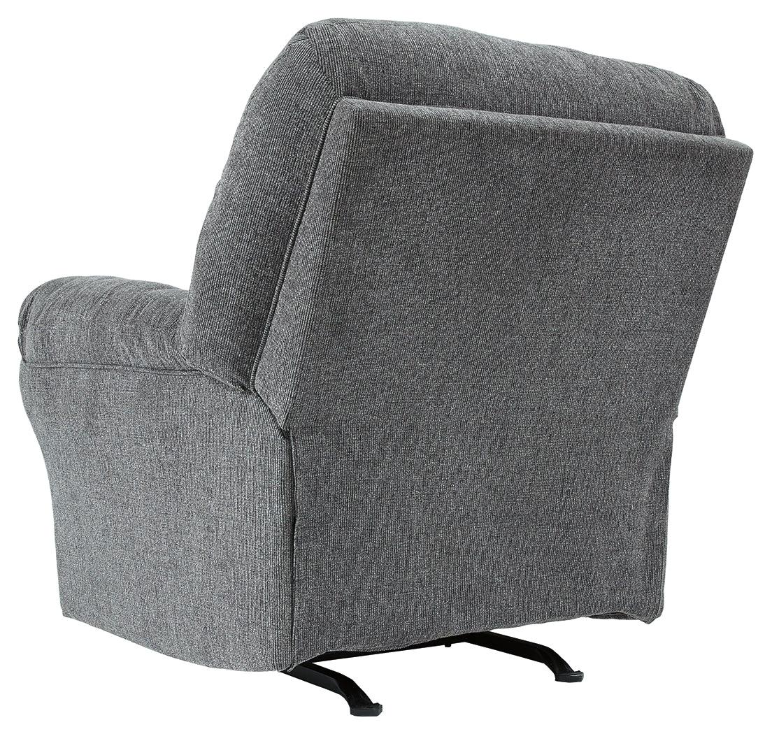 reclining view of Allmaxx Pewter Chenille Recliner recliner