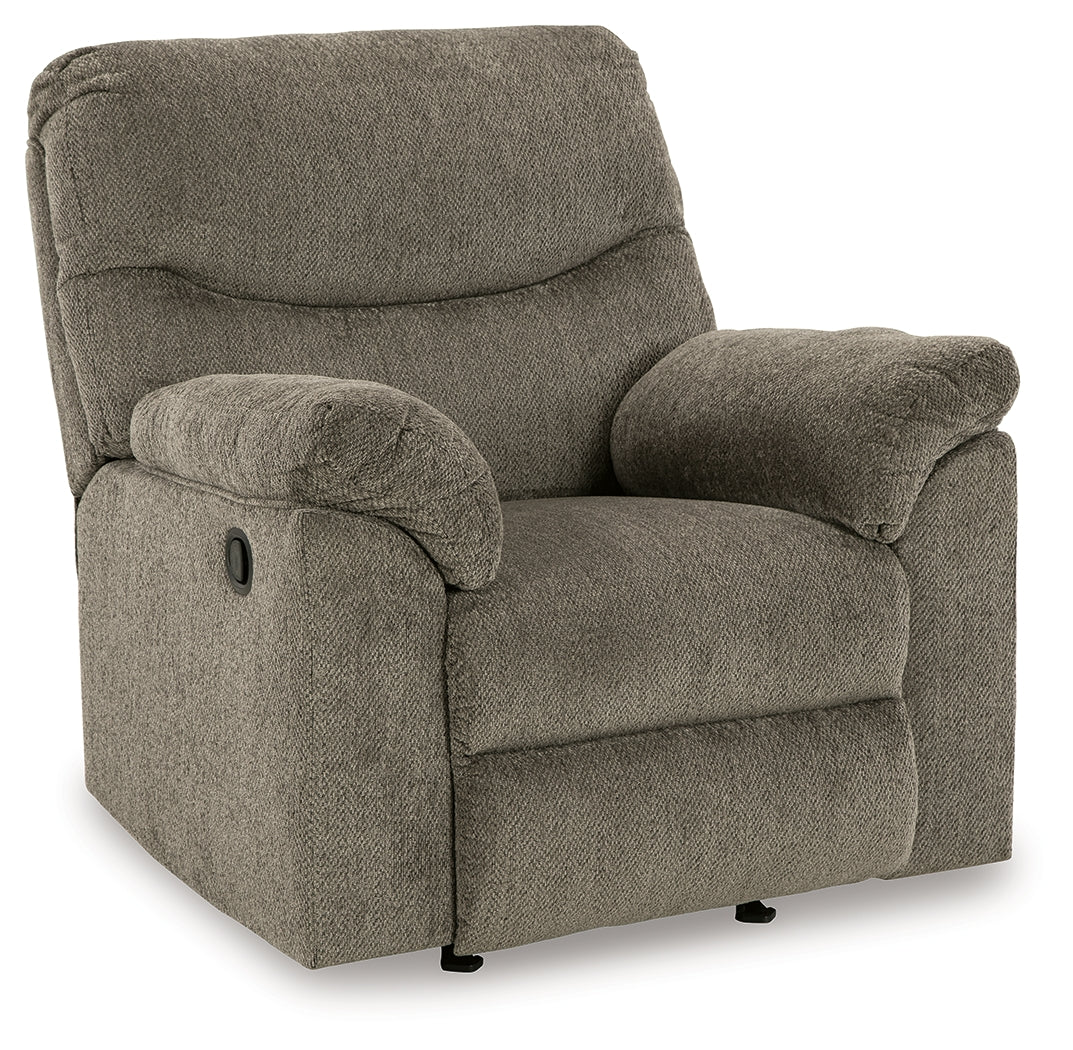 Alphons recliner chair side view closed reclining